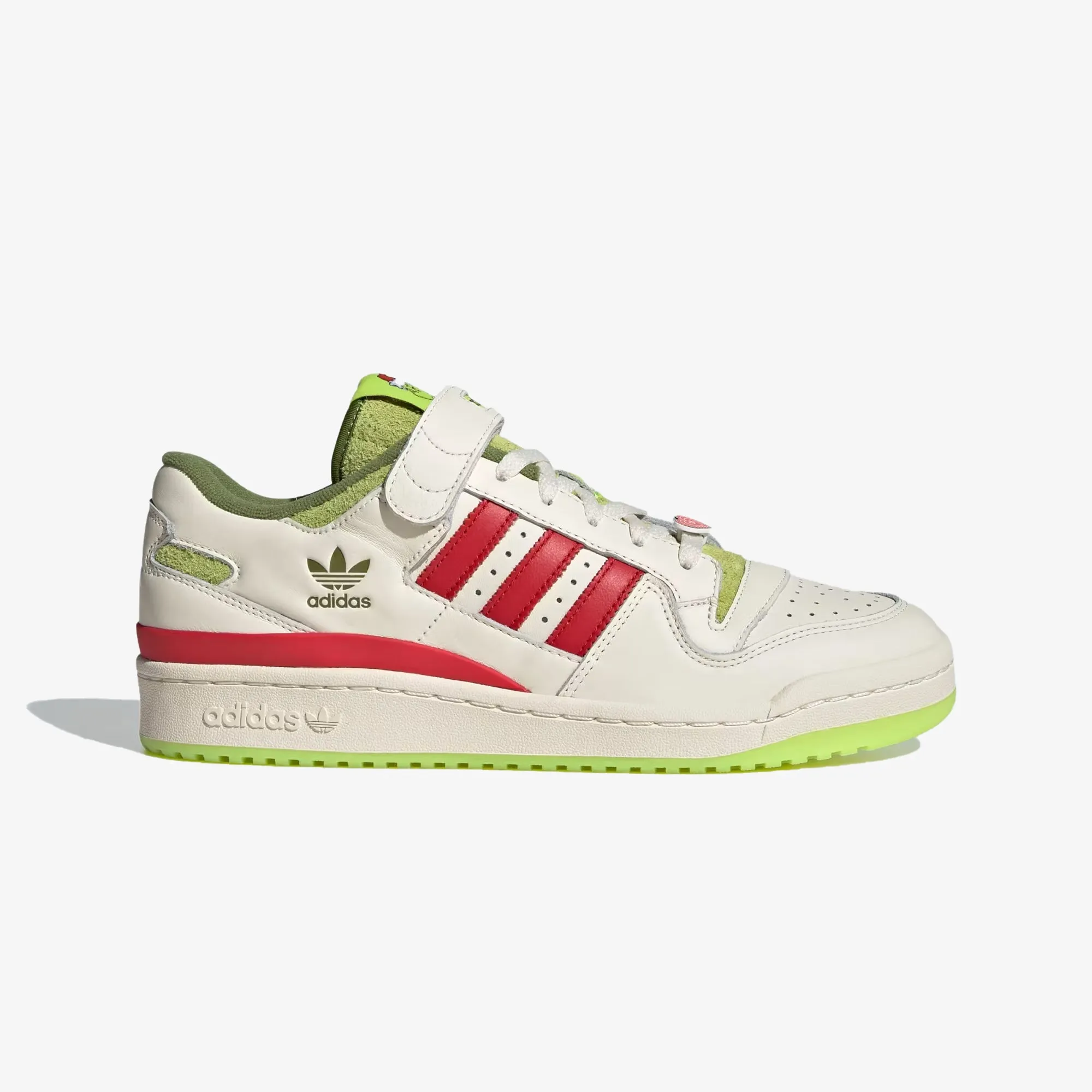 Adidas Originals | FORUM LOW X THE GRINCH  { CREAM WHITE/COLLEGIATE RED/SOLAR SLIME