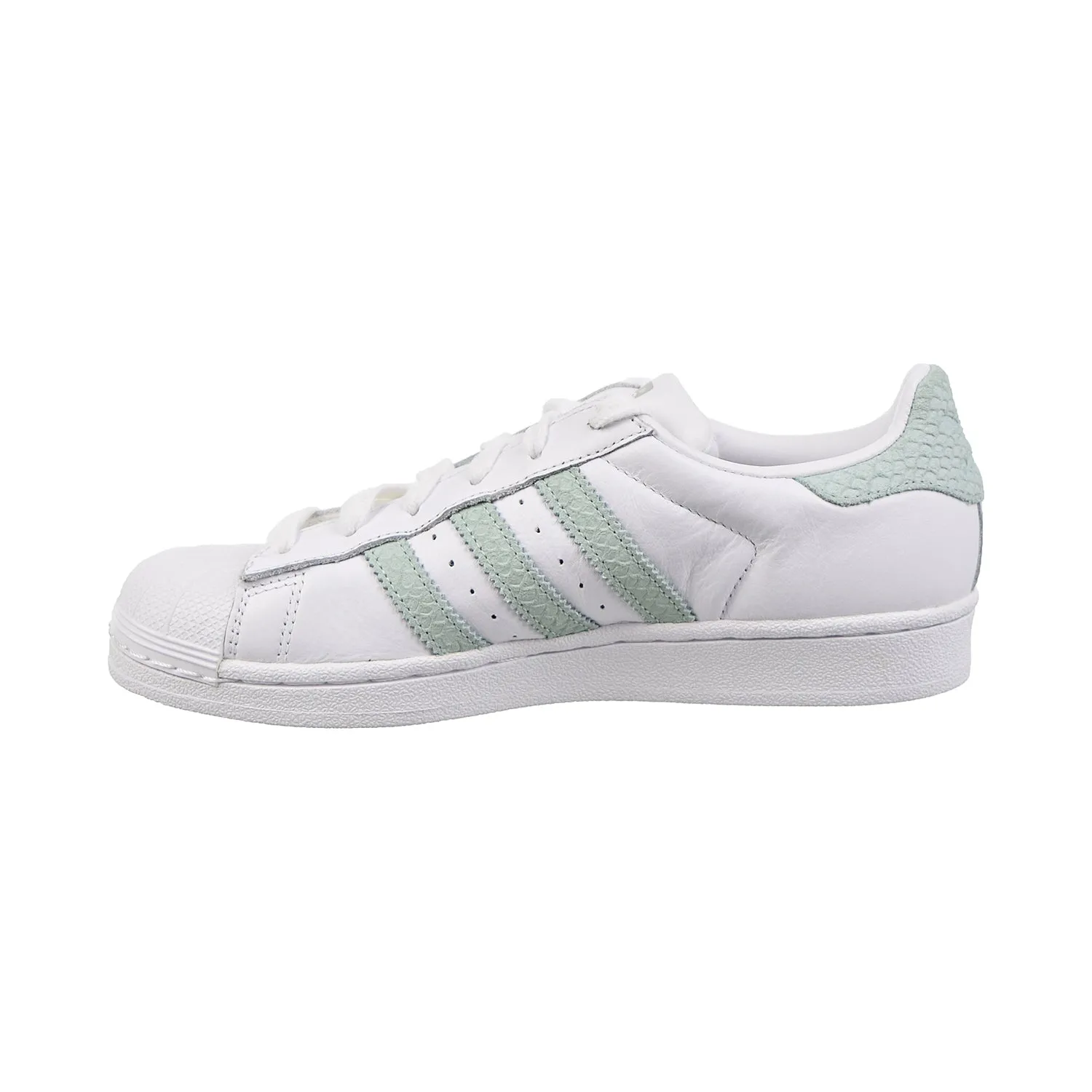 Adidas Superstar Womens Shoes Footwear White/Ash Green/Silver Metallic