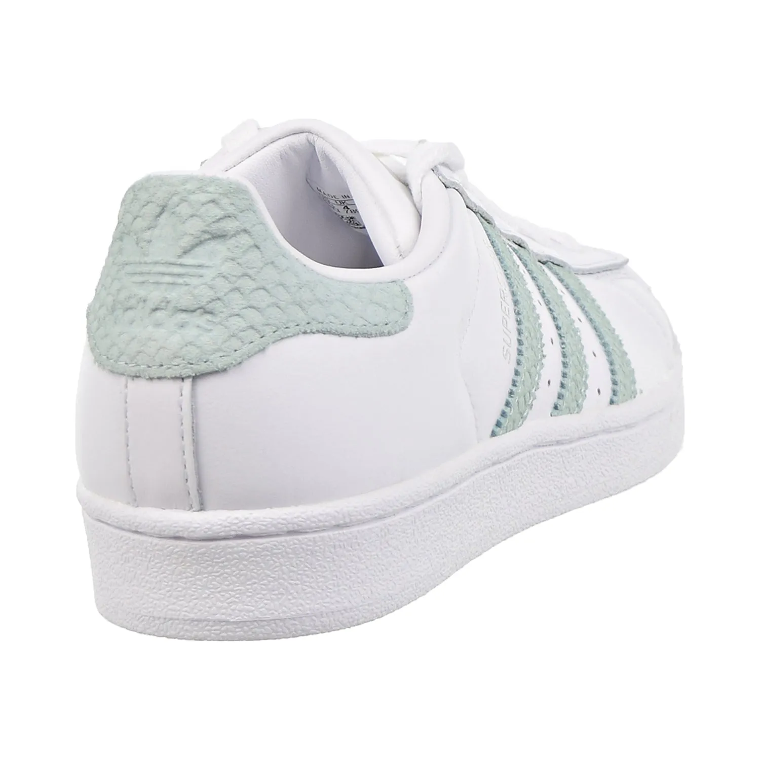 Adidas Superstar Womens Shoes Footwear White/Ash Green/Silver Metallic