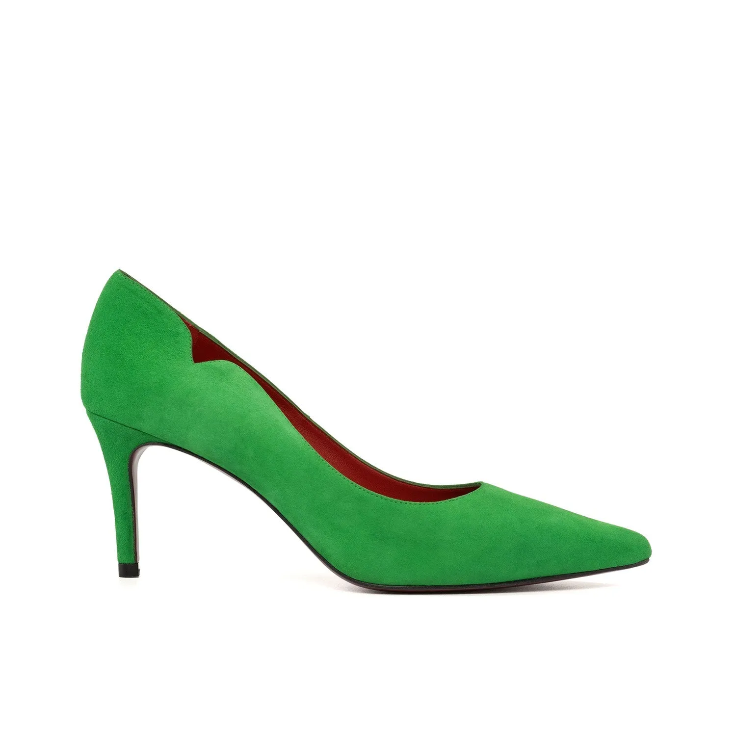 Ambrogio Bespoke Custom Women's Shoes Clover Green Suede Leather Genoa Pumps (AMBW1132)