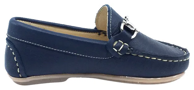 Andanines  Boy's Chain Loafers, Nuit Navy Blue