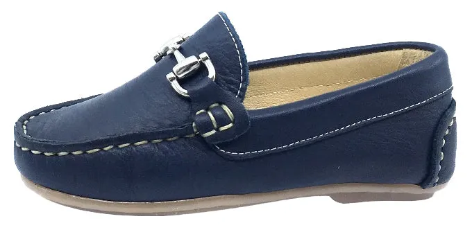 Andanines  Boy's Chain Loafers, Nuit Navy Blue