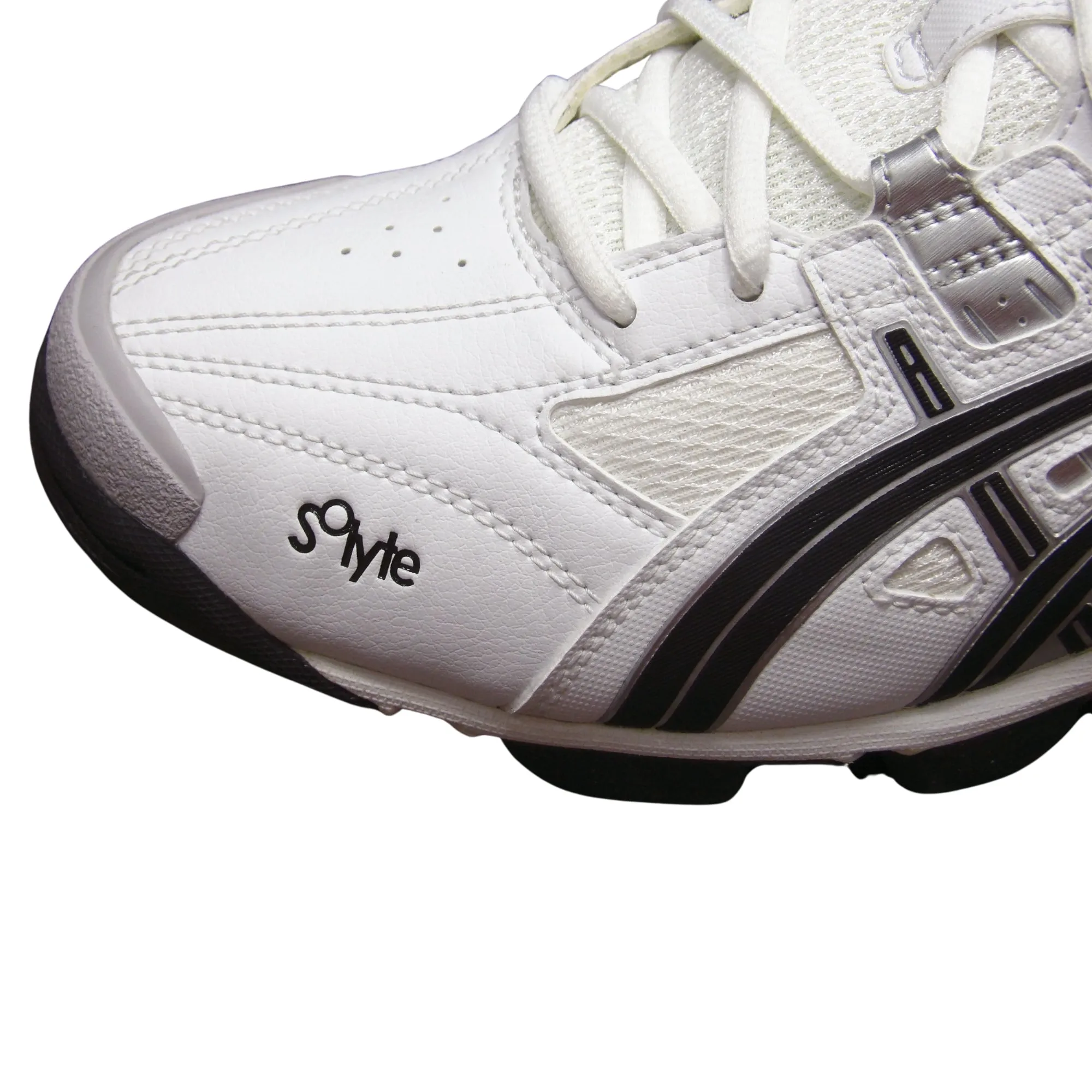 Asics Cricket Shoes, Model Gel V-Cut - White/Black/Silver