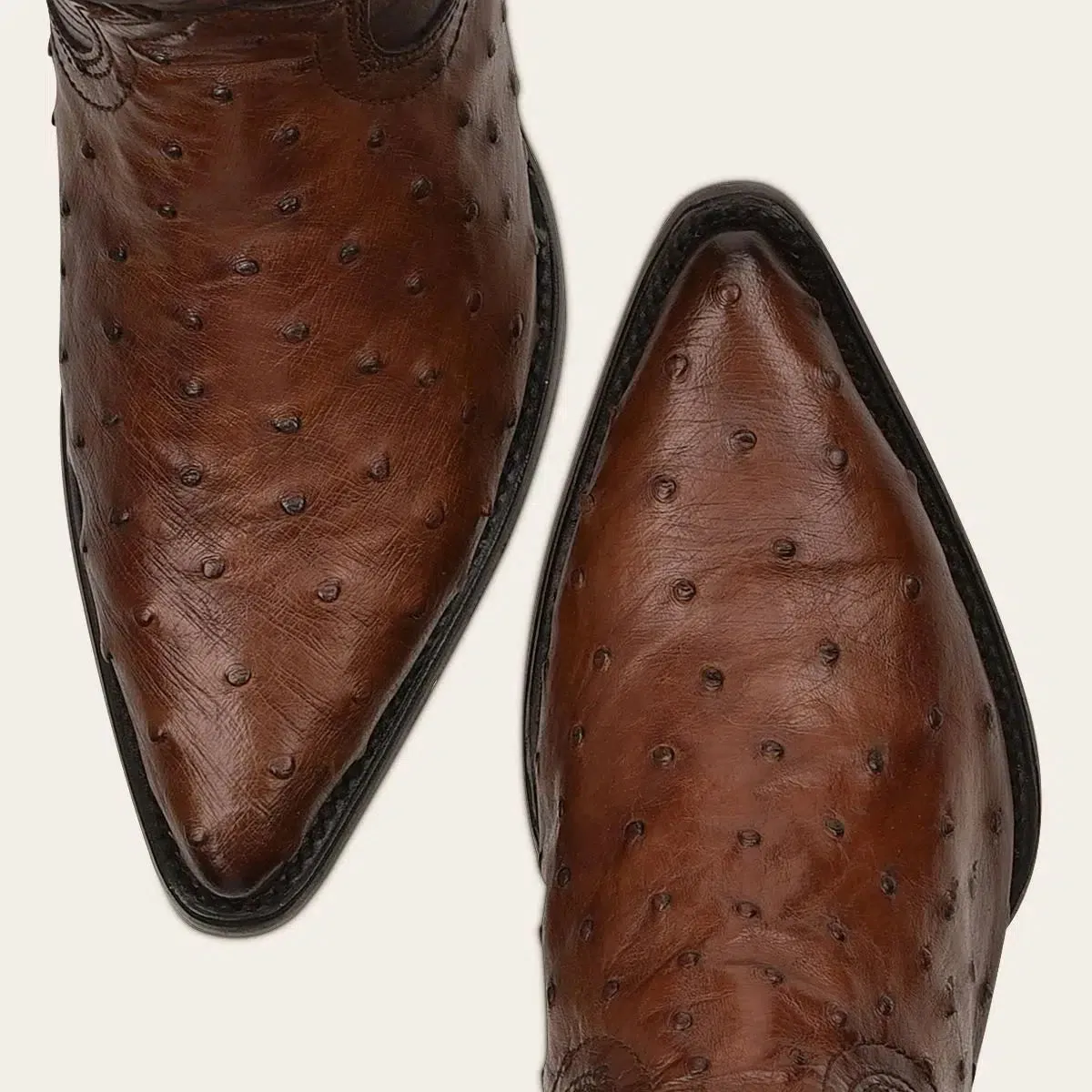 B22PA1 - Cuadra brown dress cowboy ostrich leather boots for men