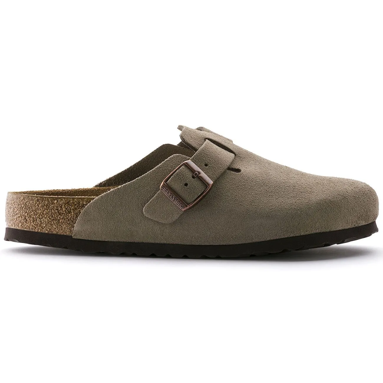 Birkenstock Classic, Boston, Narrow Fit, Suede Leather, Taupe