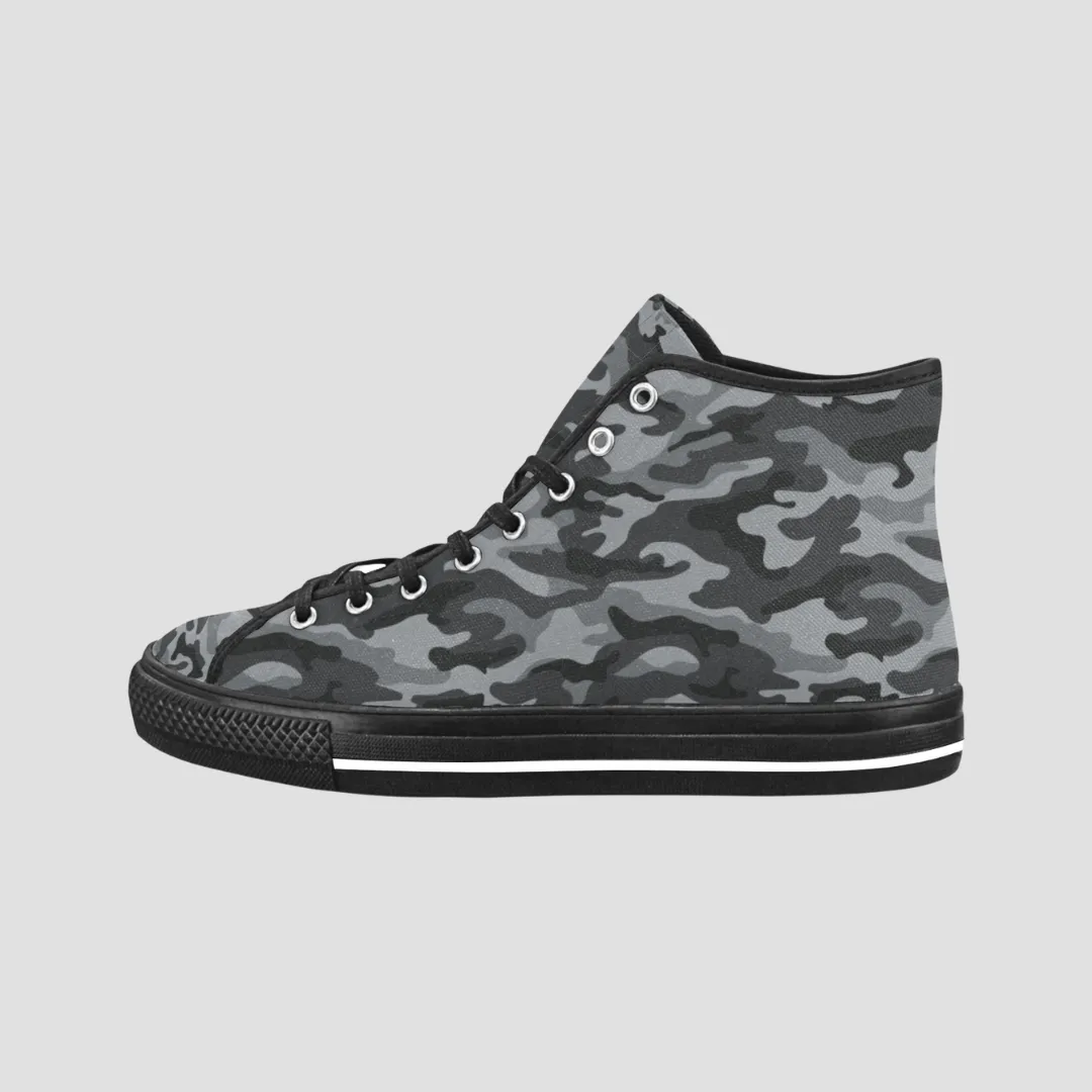 Black Camo High Top Canvas Shoes