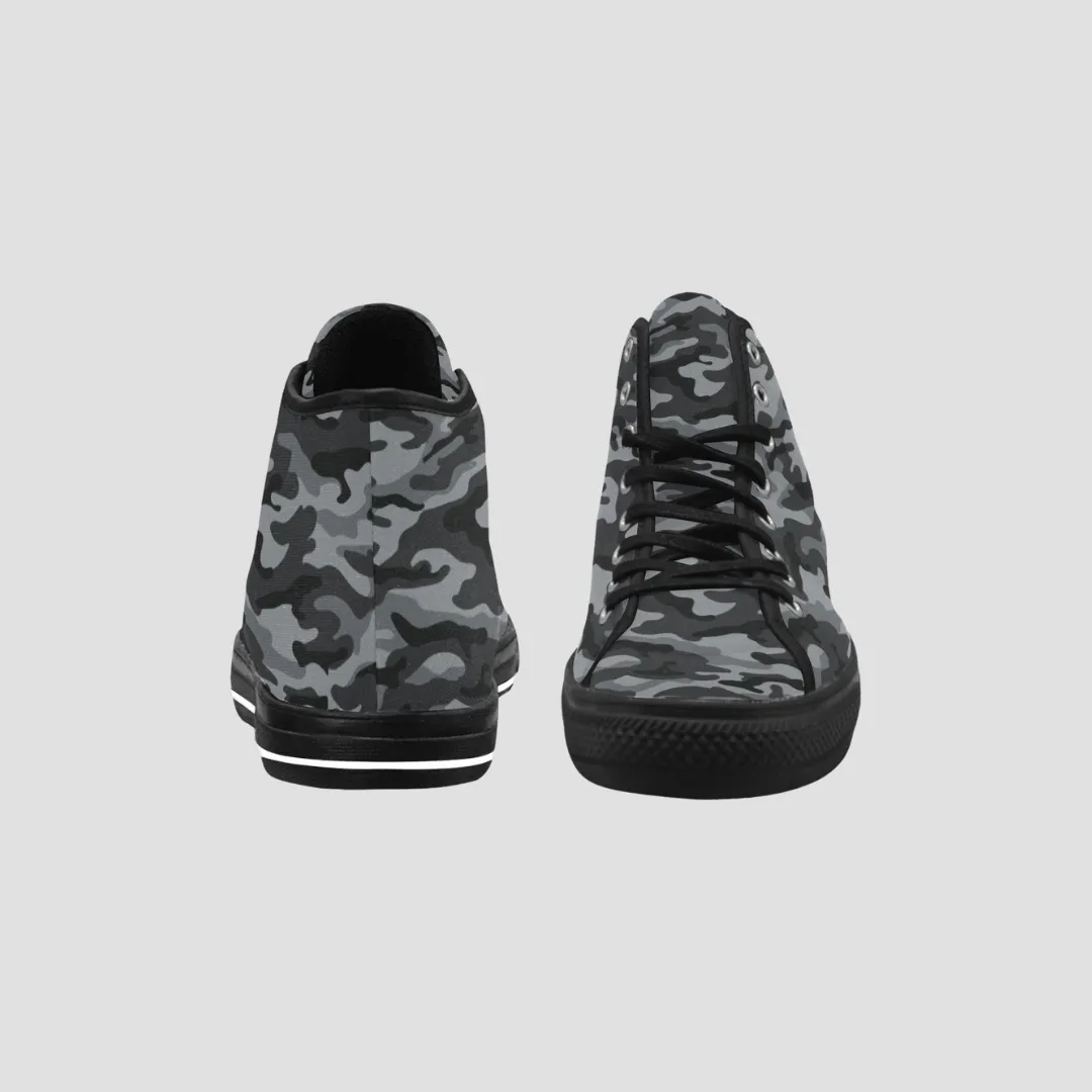 Black Camo High Top Canvas Shoes