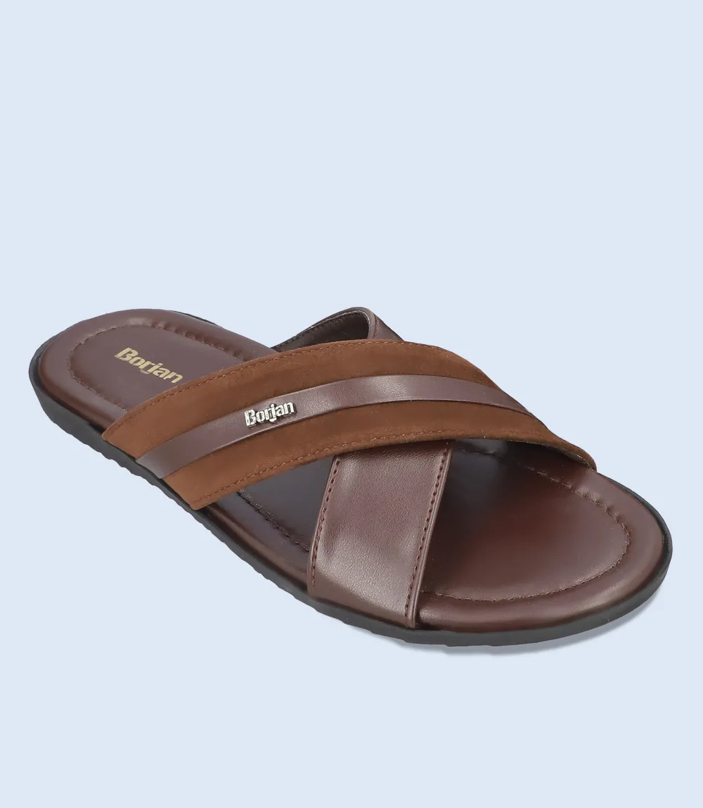 BM5630-BROWN-Men Casual Slipper