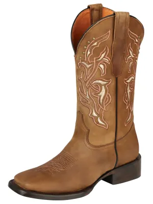 Botas Vaqueras Rodeo Clasicas de Piel Genuina para Mujer 'El General' - ID: 44649