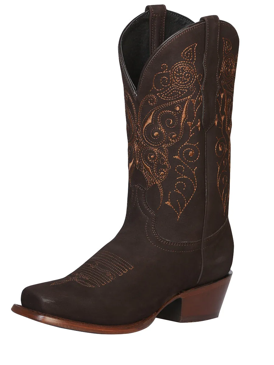 Botas Vaqueras Rodeo Clasicas de Piel Nobuck para Mujer 'El General' - ID: 122489