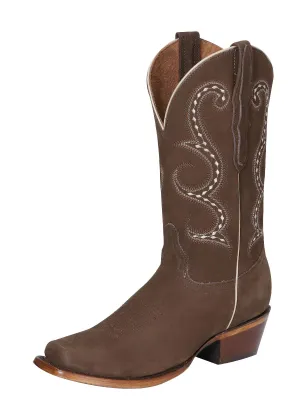 Botas Vaqueras Rodeo Clasicas de Piel Nobuck para Mujer 'El General' - ID: 42192