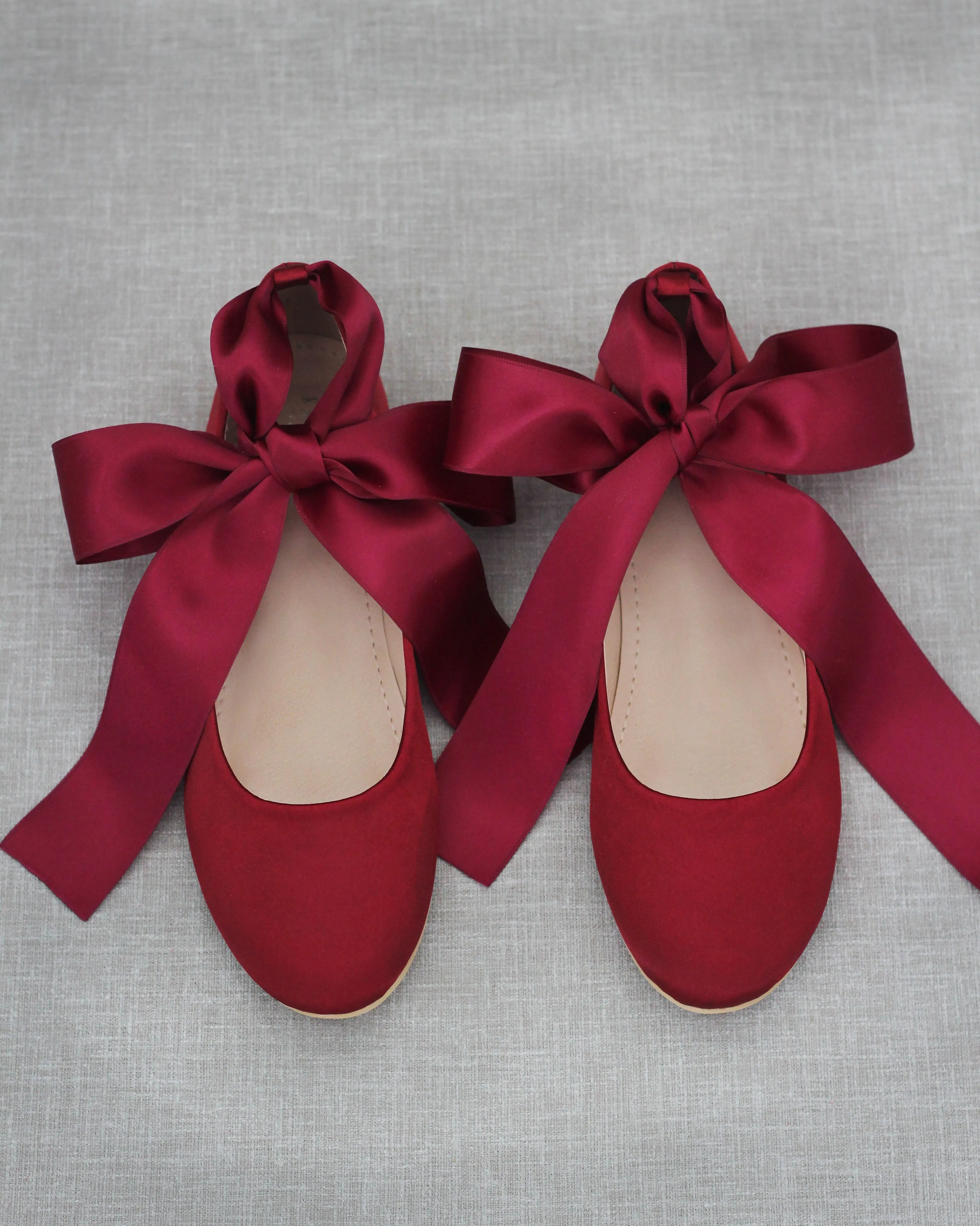 Burgundy Evening Flat Lace Up