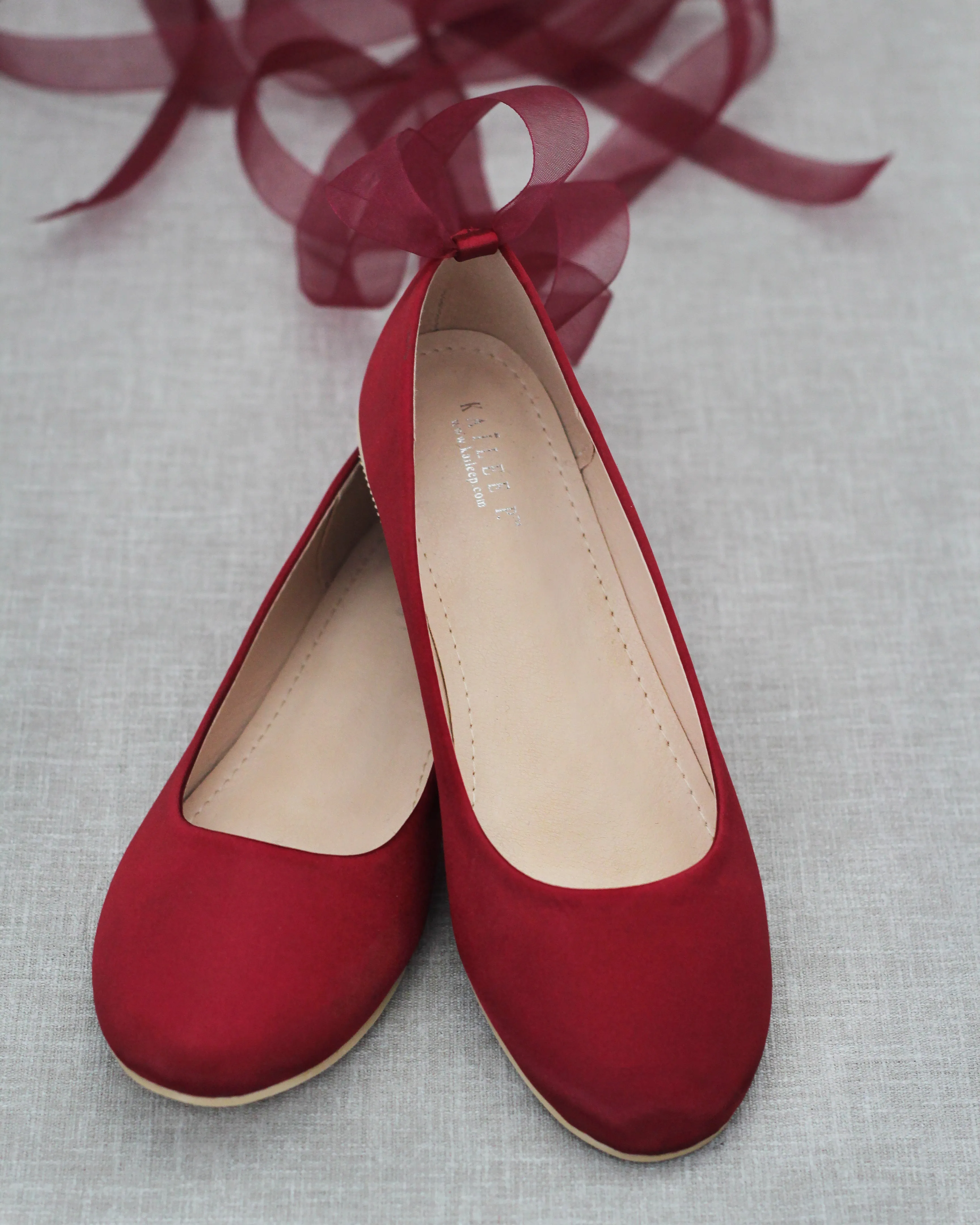 Burgundy Evening Flat Lace Up