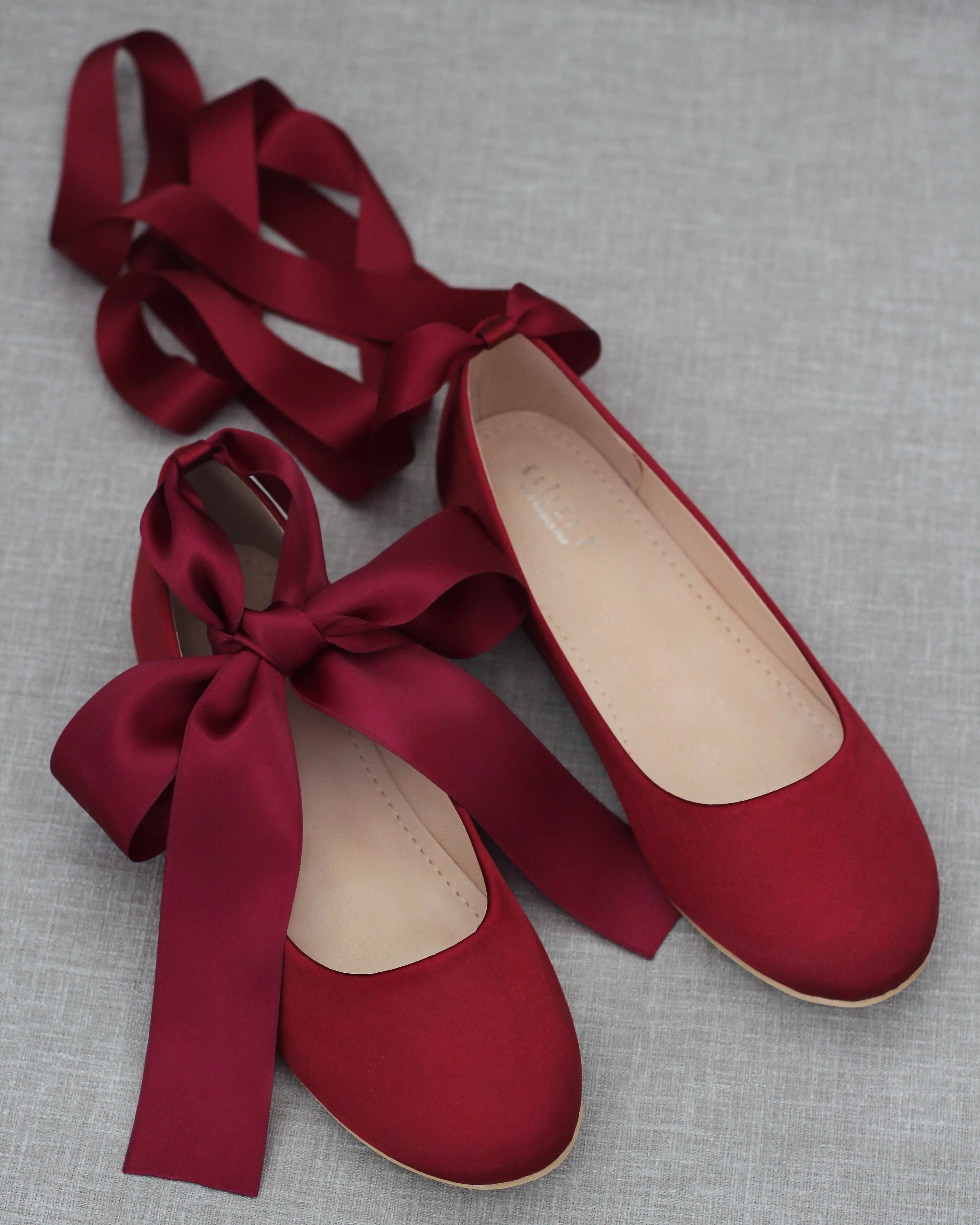 Burgundy Evening Flat Lace Up