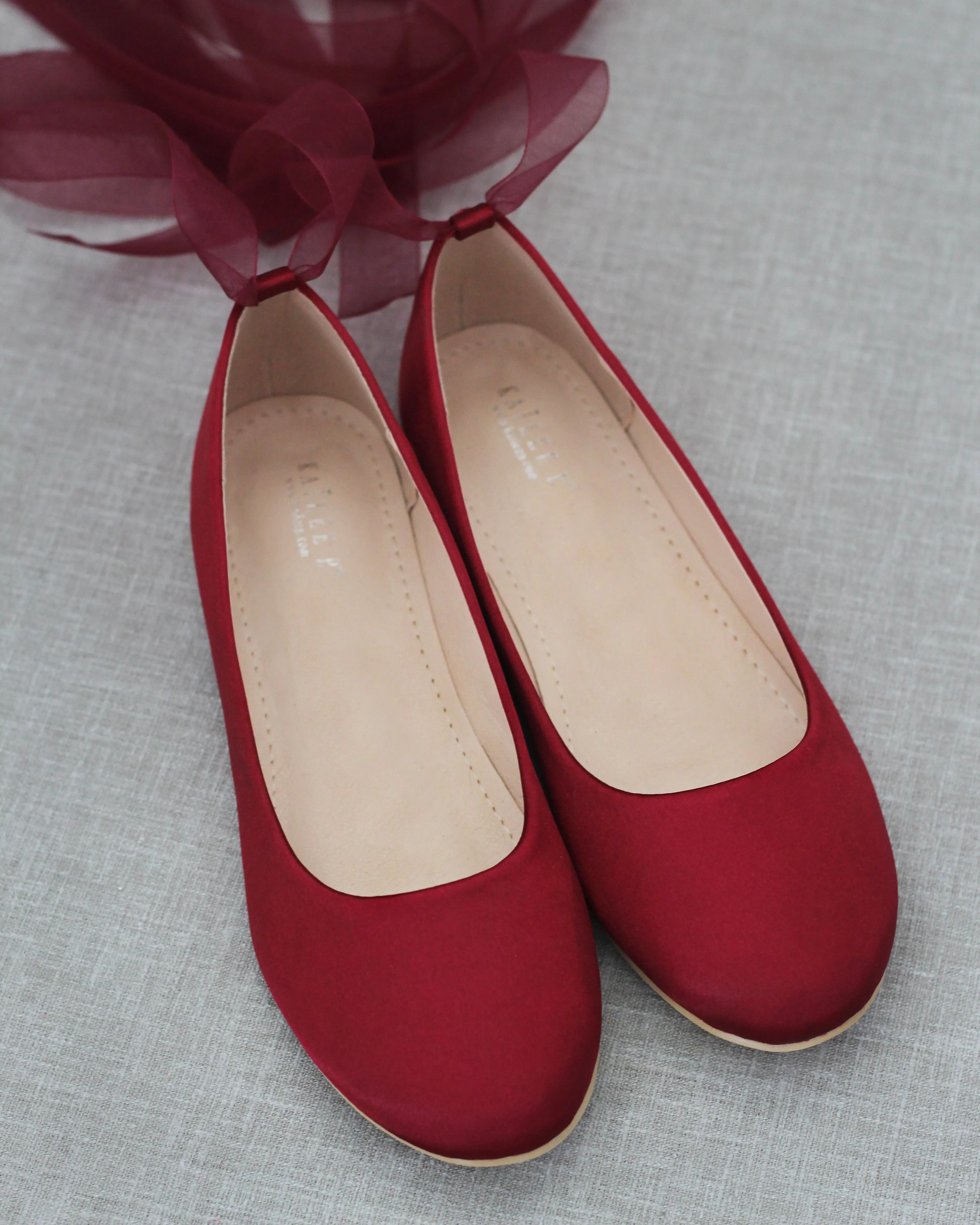 Burgundy Evening Flat Lace Up