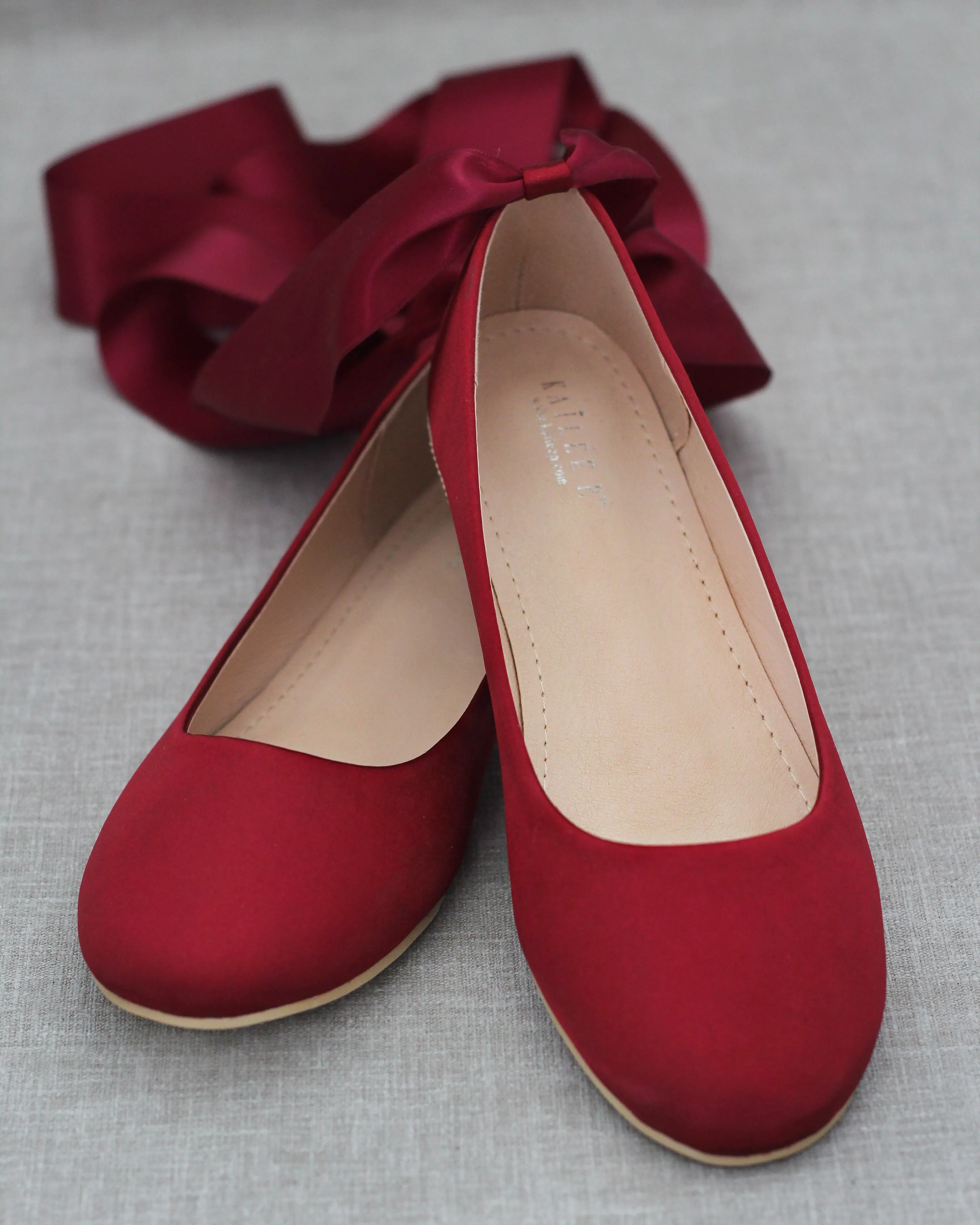 Burgundy Evening Flat Lace Up