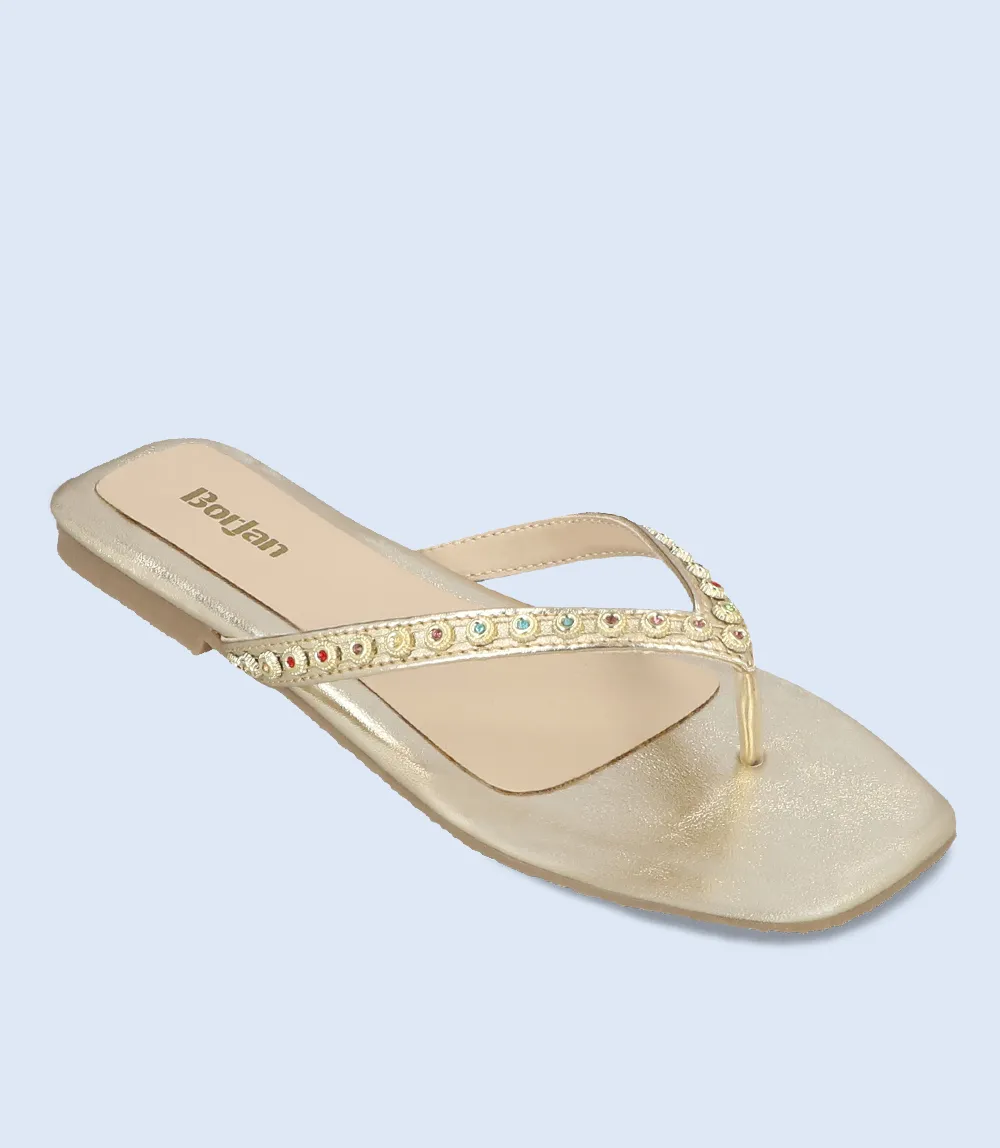 BW8040-GOLDEN-Women Casual Chappal