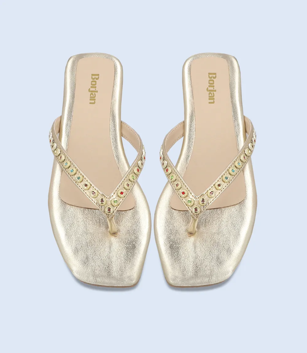 BW8040-GOLDEN-Women Casual Chappal