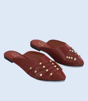 BW8231-MAROON-Women Casual Mules