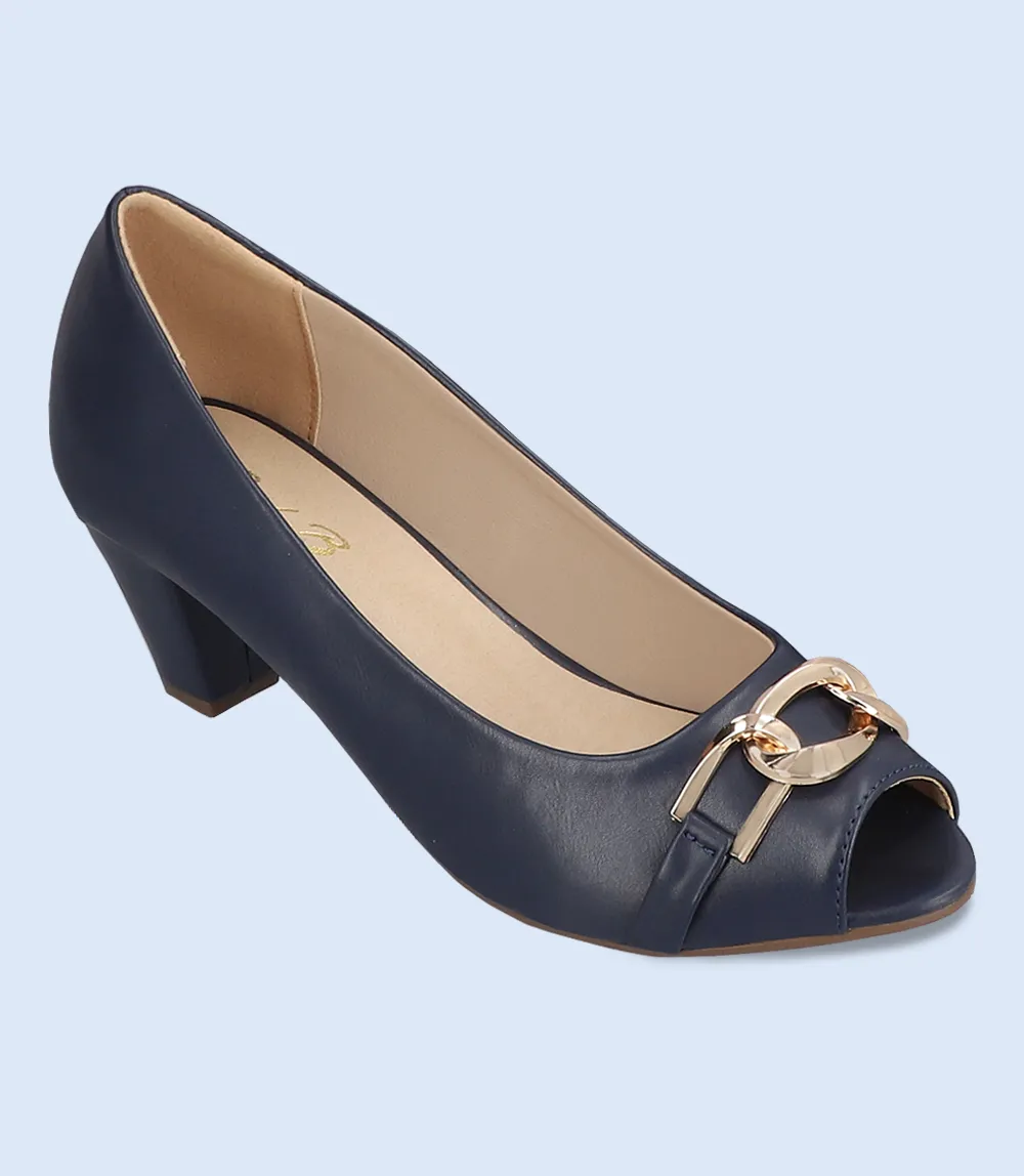 BW8340-NAVY-Women Casual Peep Toe's