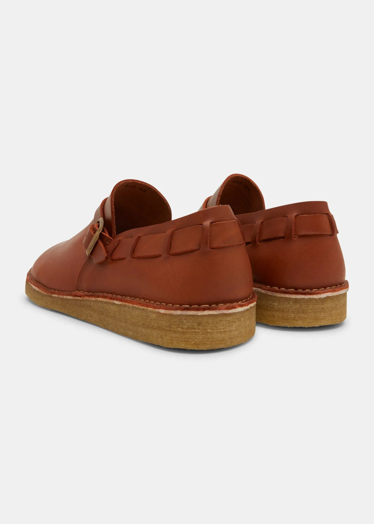 Corso Leather Buckle Monk Shoe On Crepe - Burnt Orange