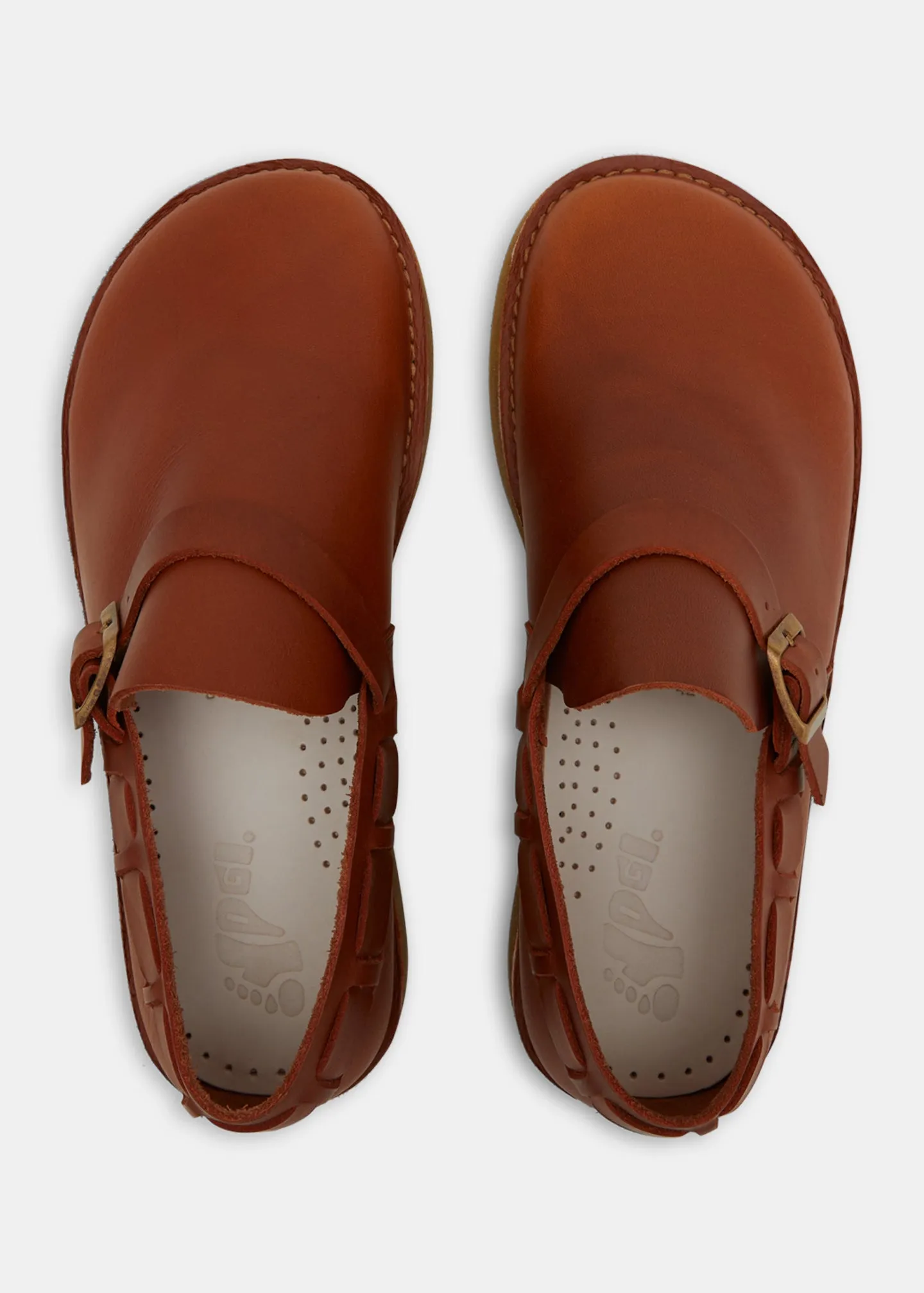 Corso Leather Buckle Monk Shoe On Crepe - Burnt Orange