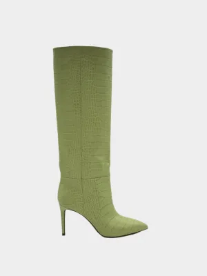 Embossed Croco Stiletto Boots