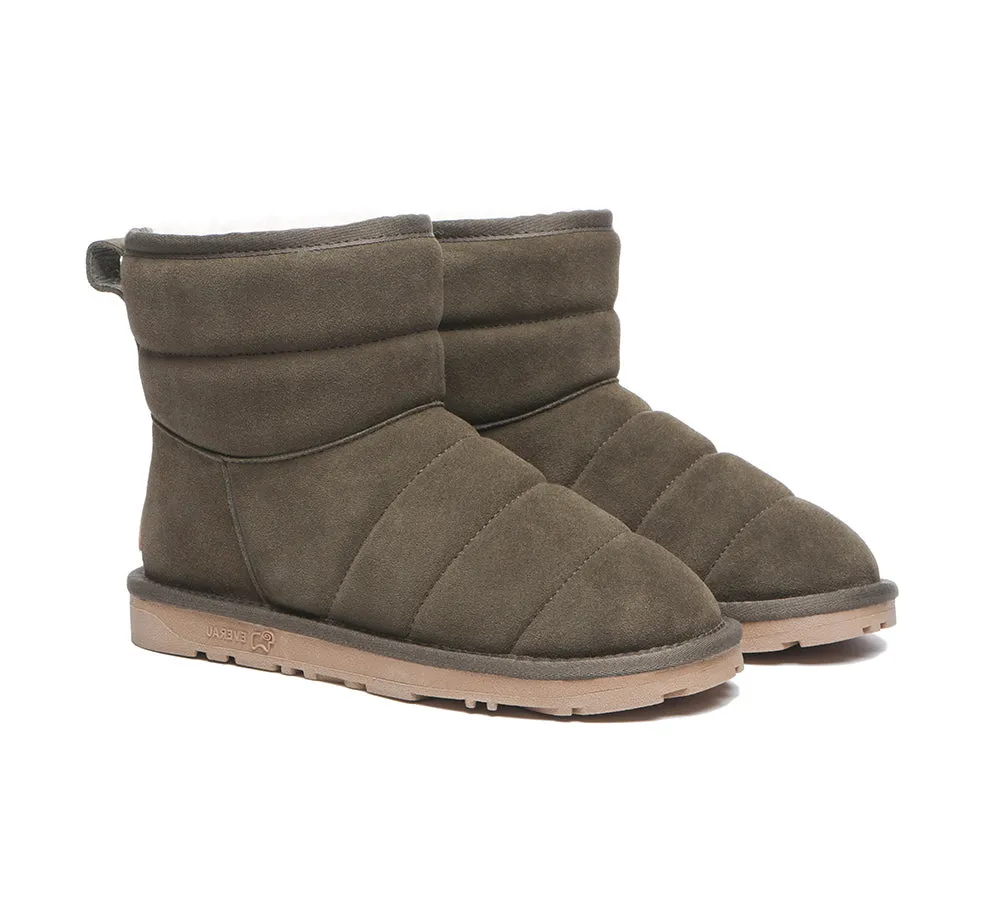 EVERAU Mini Sheepskin Boots Women Puffer