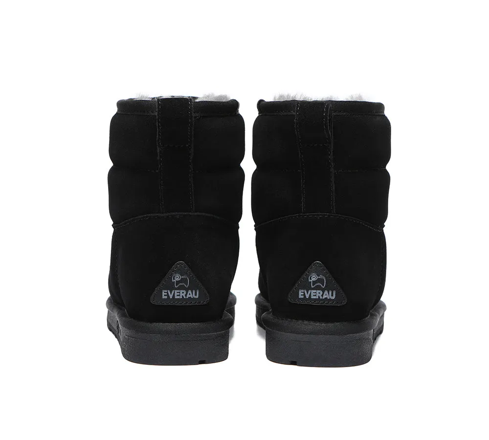 EVERAU Mini Sheepskin Boots Women Puffer