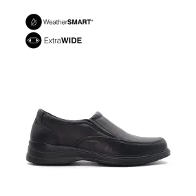 Sure! Here’s an optimized title for the e-commerce product:

Faddey Waterproof Black Leather Slip-On Shoes for Men – Stylish & Comfortable Everyday Footwear