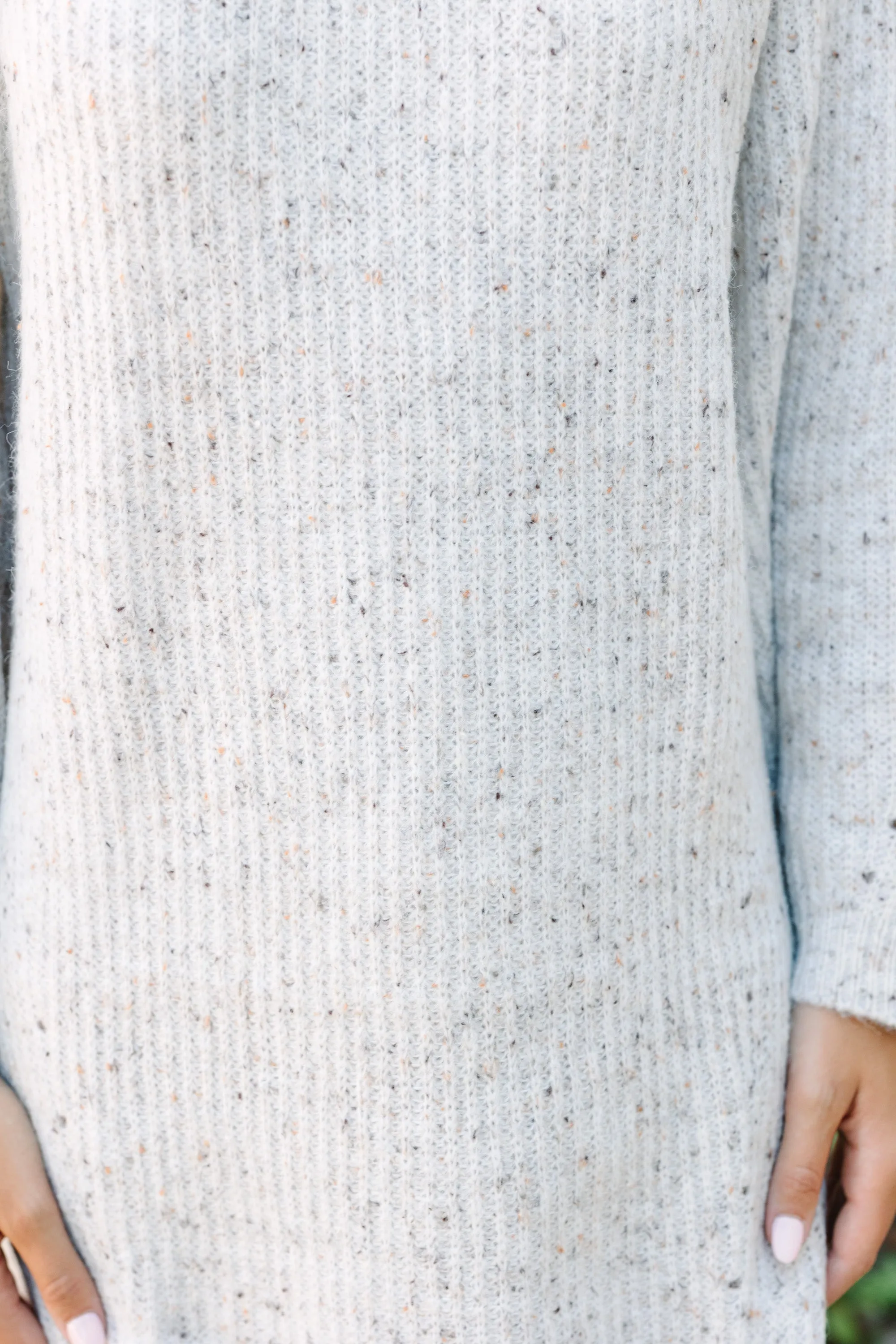 Feeling It Ivory White Sweater Dress