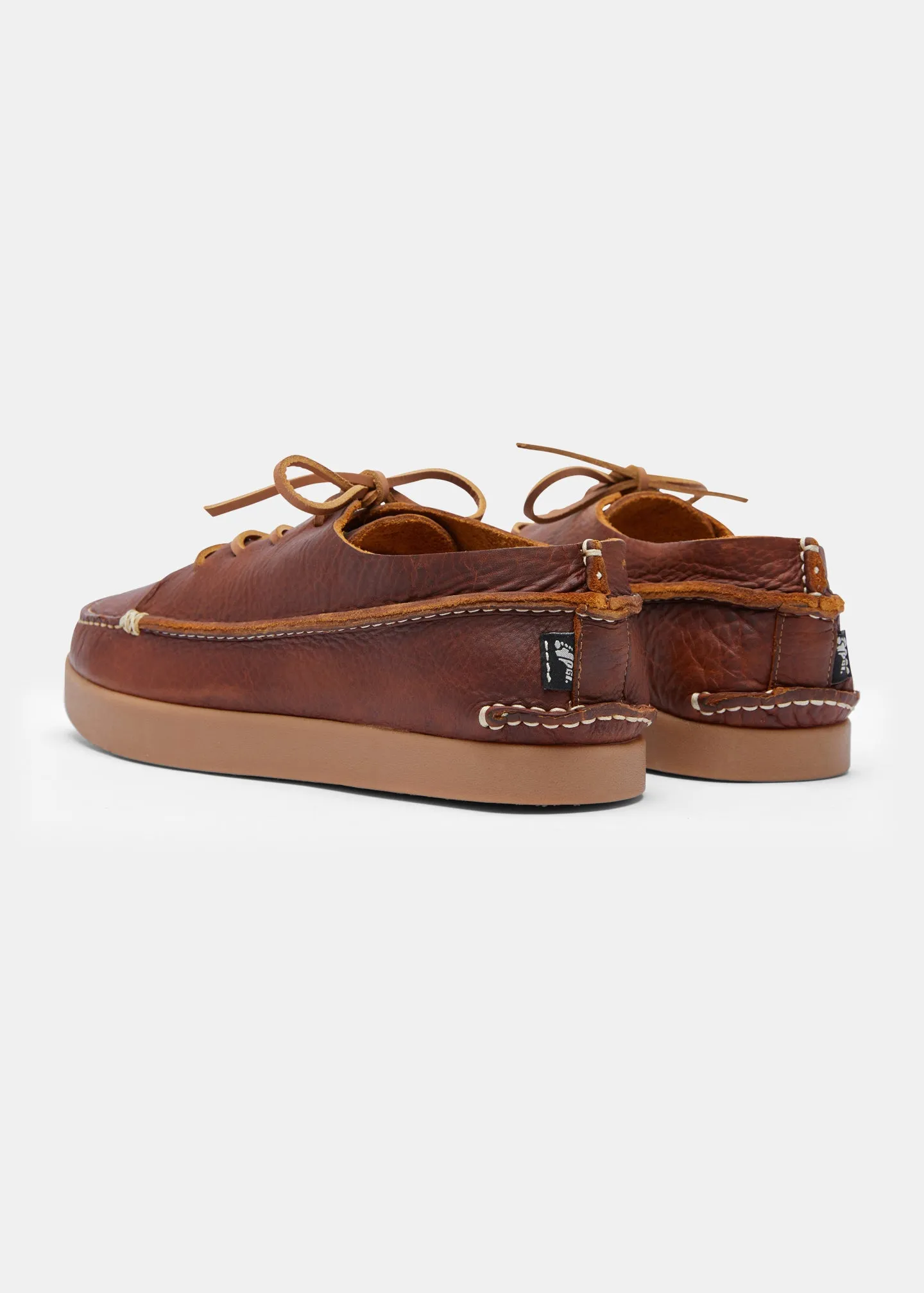 Finn II Leather Shoe On Negative Heel - Chestnut Brown