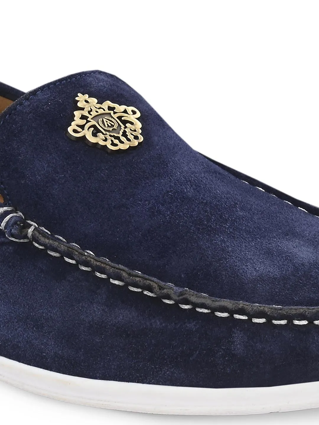 Genuine Navy Suede Leather Impact Technolog Slip On For Men