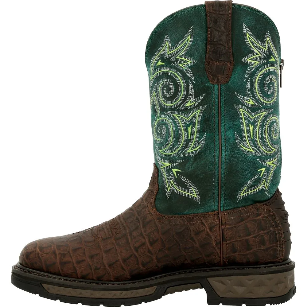 'Georgia Boot' Men's 11" Carbo-Tec LT EH WP Western Soft Toe - Brown / Green