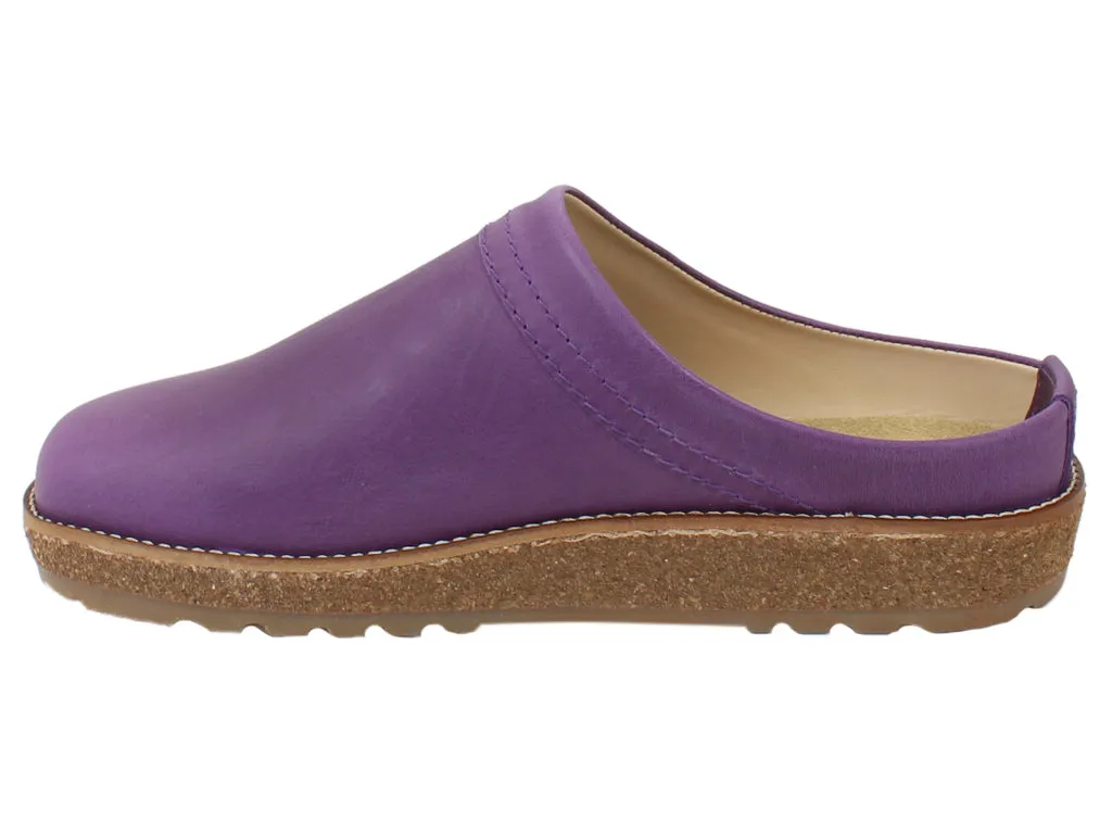 Haflinger Leather Clogs Travel Violet