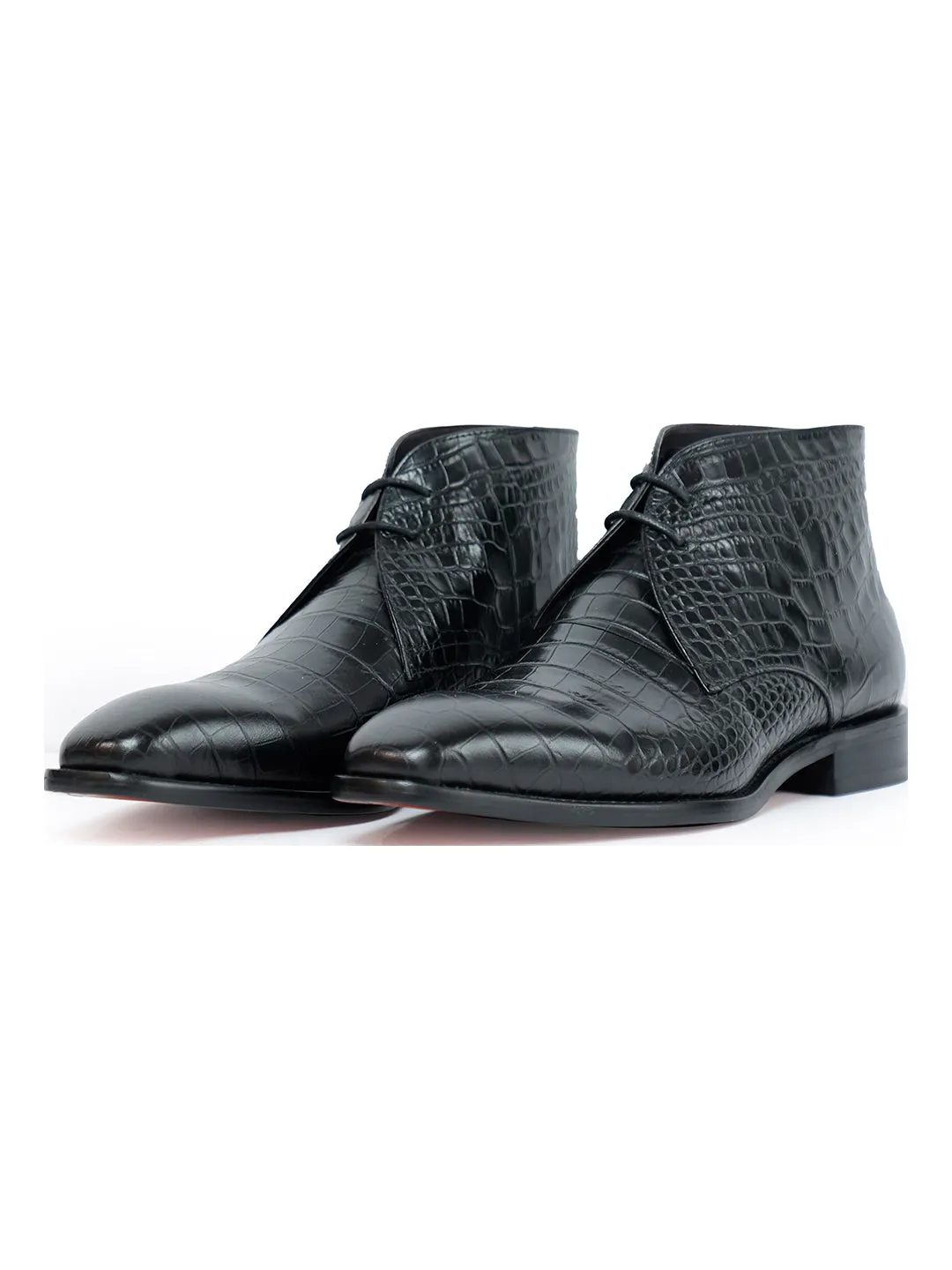 King Black Croc Chukka Boot