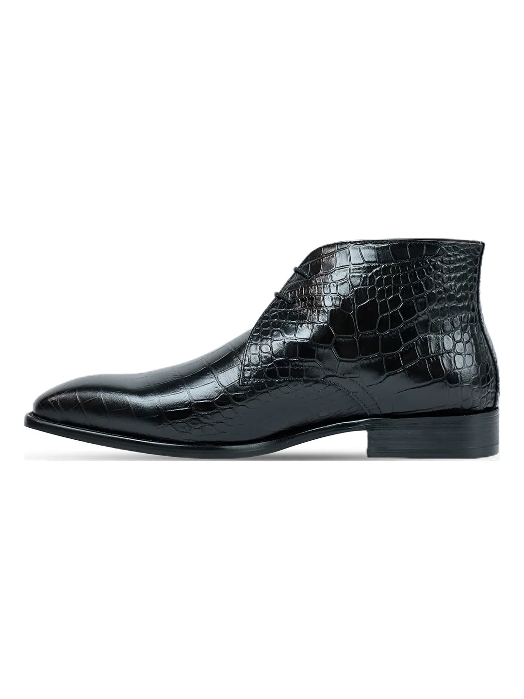 King Black Croc Chukka Boot