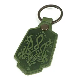 Leather Keychain Tryzub