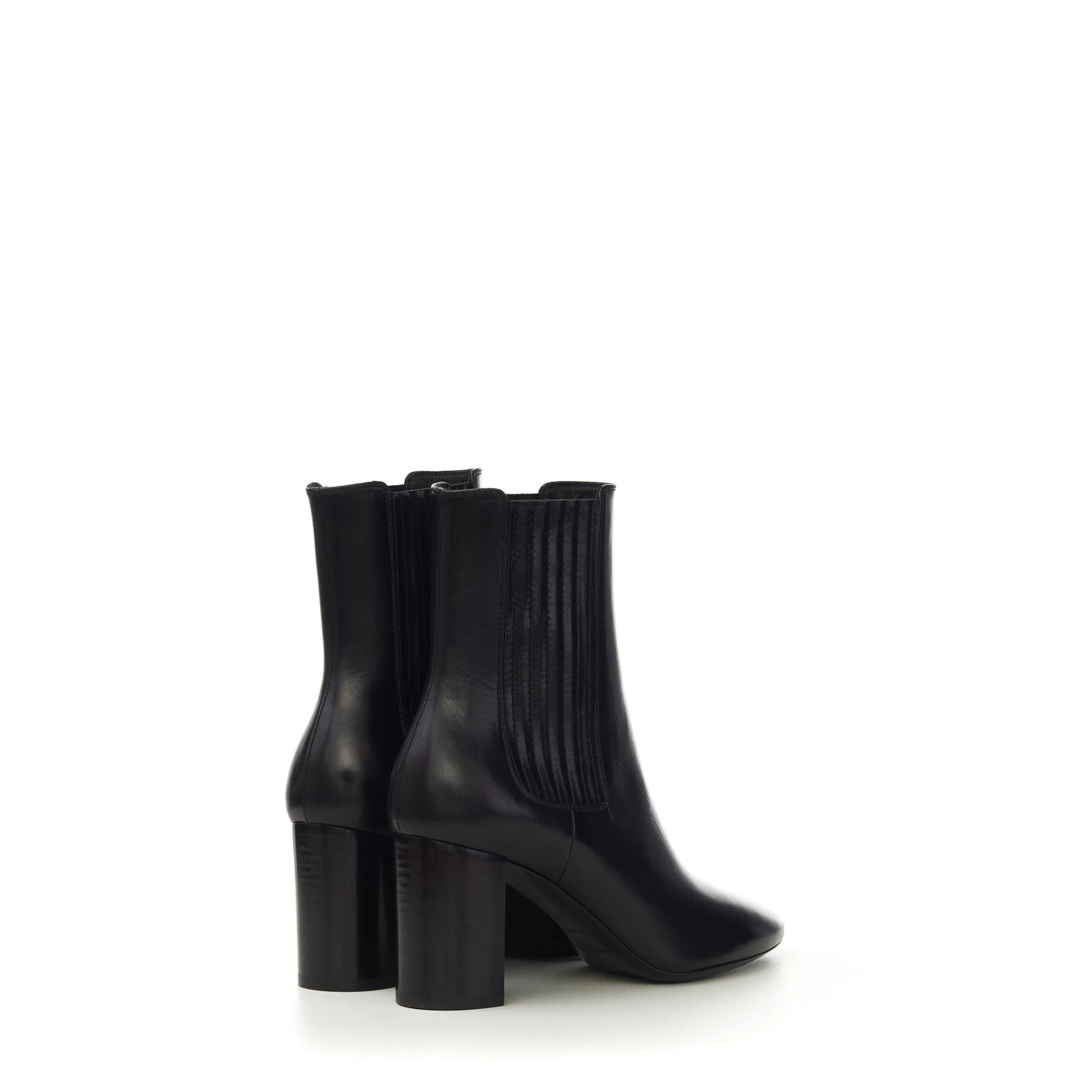 Lou Chelsea Booties In Black Smooth Leather