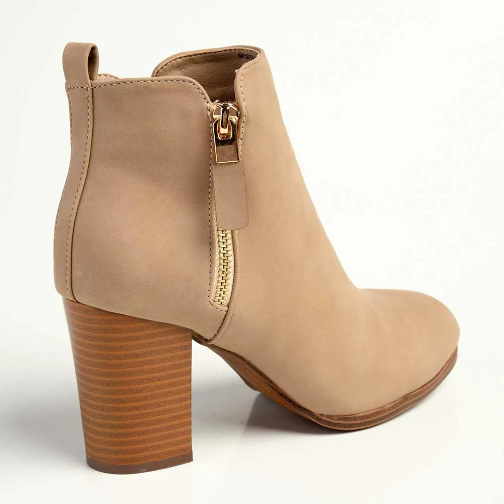 Madison Fern Ankle Boot - Taupe