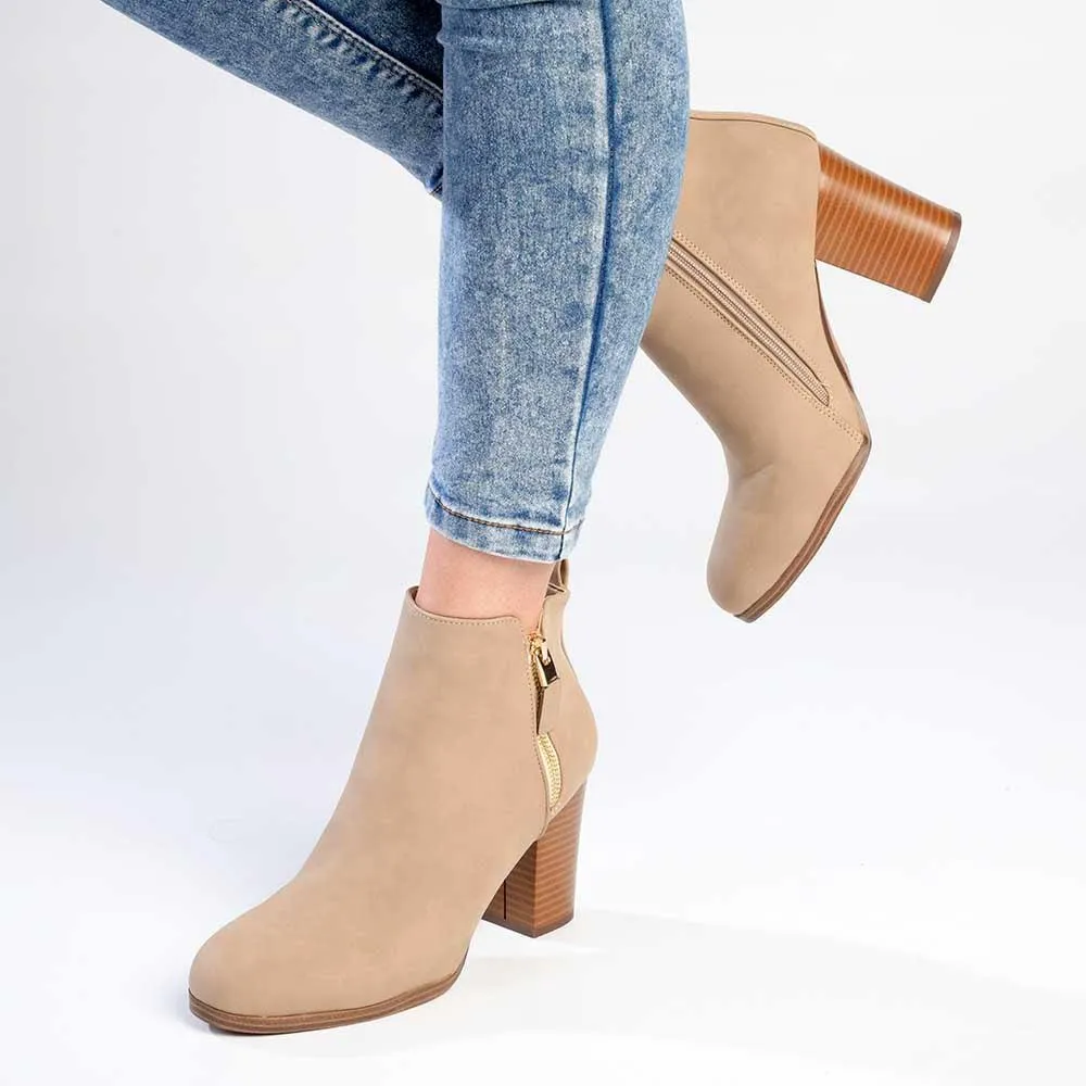 Madison Fern Ankle Boot - Taupe