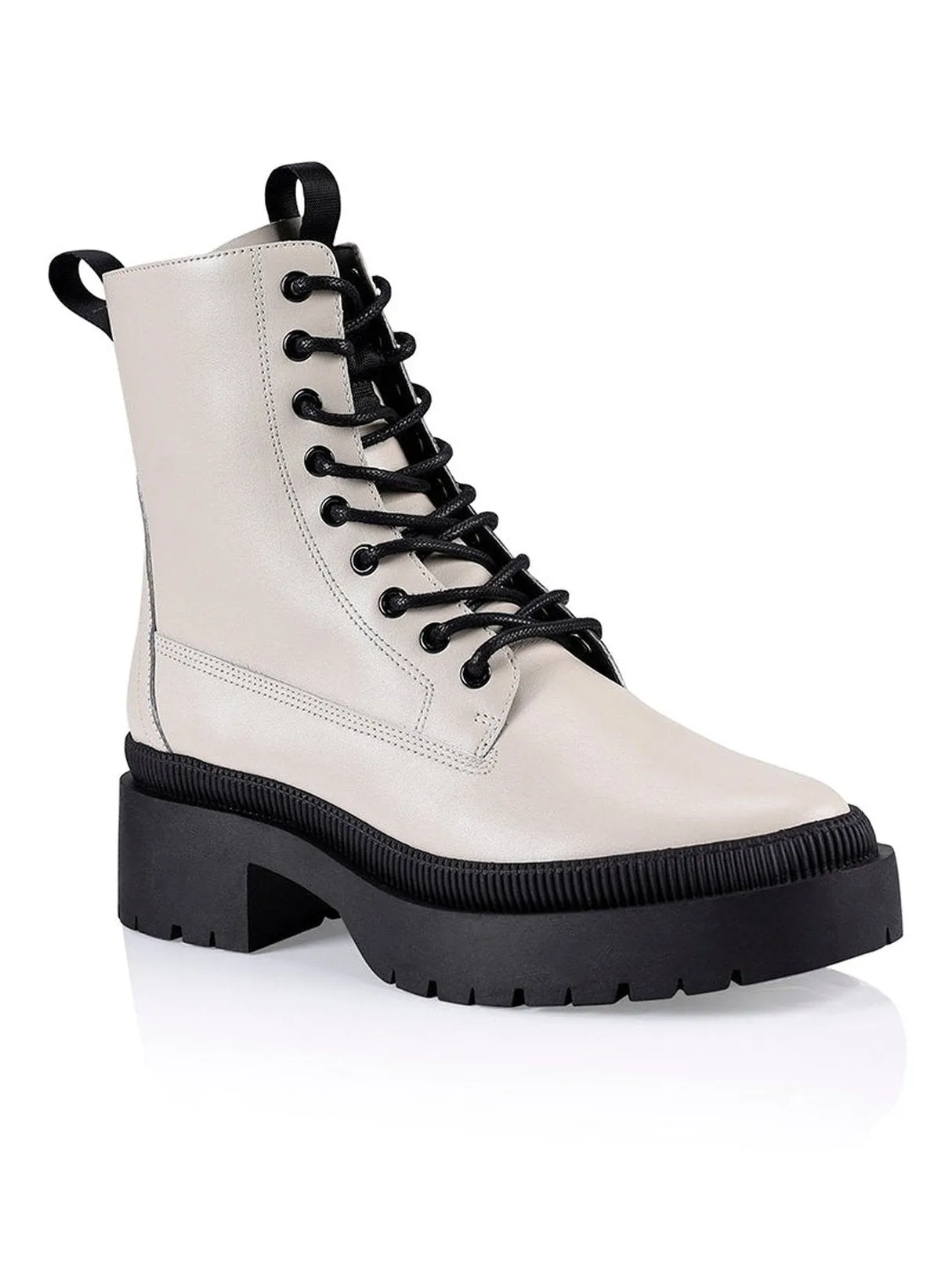 Orlando Combat Chunky Boot - Cream