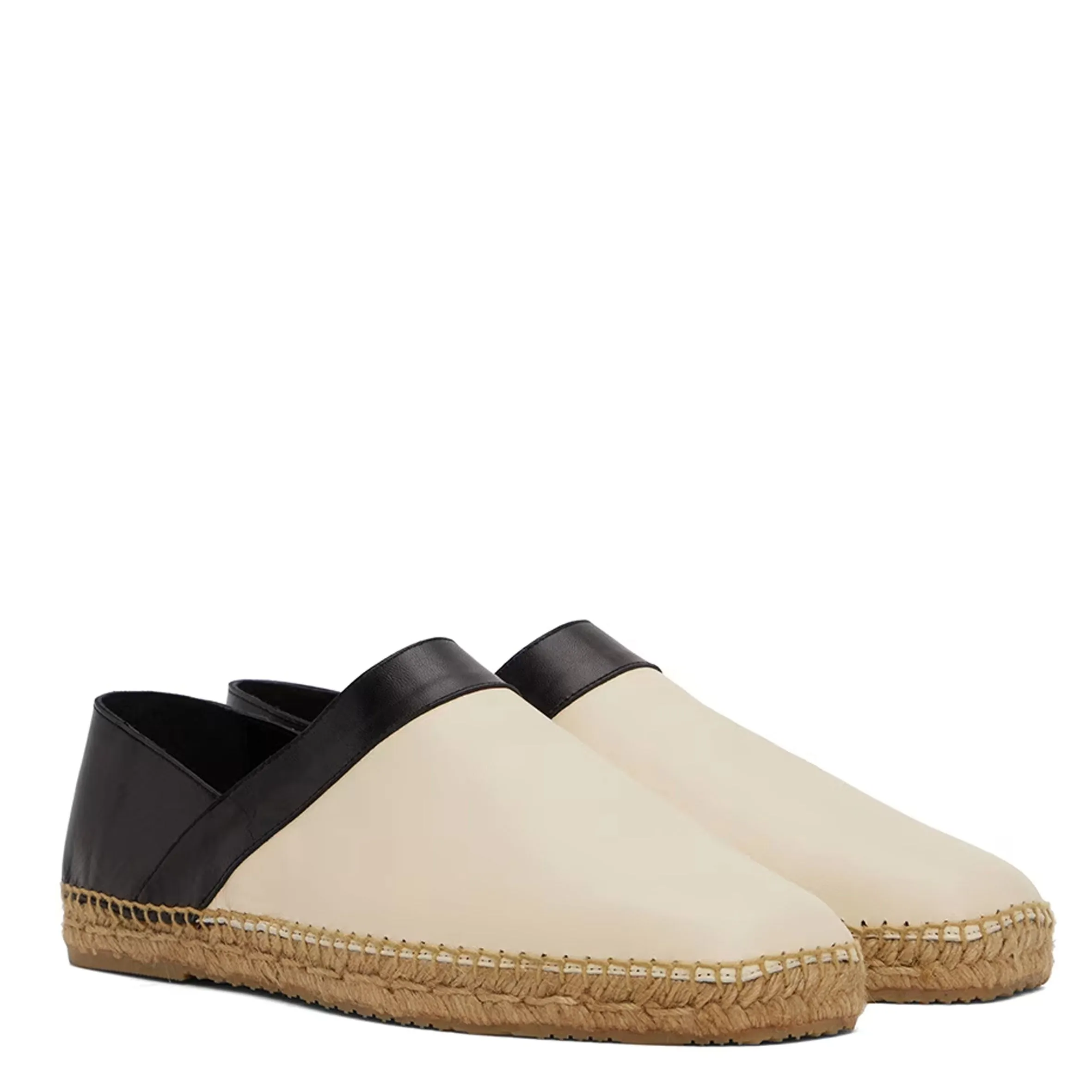 Paneled Espadrilles, Beige/Black