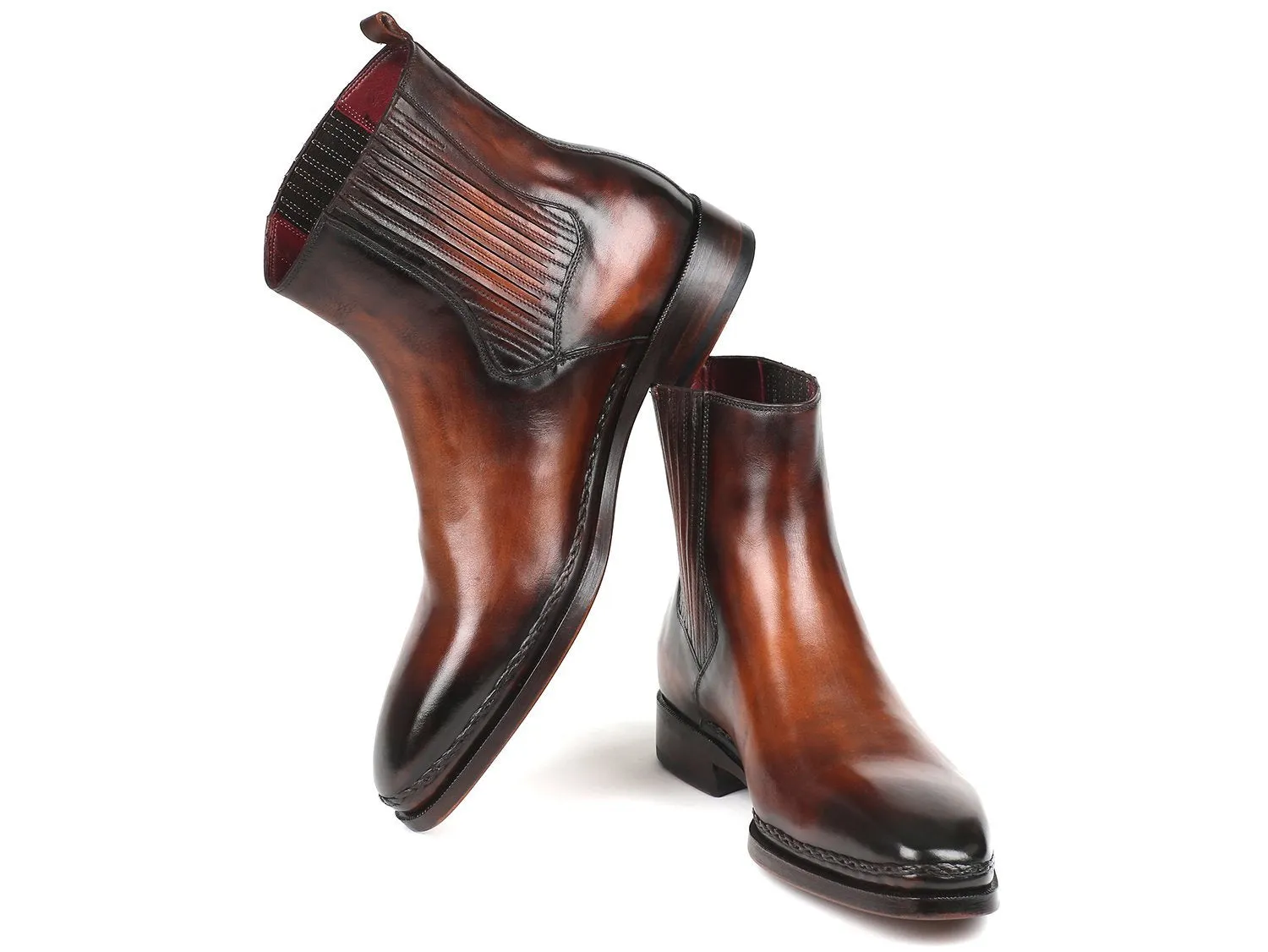 Paul Parkman Chelsea Boots Brown Burnished Leather