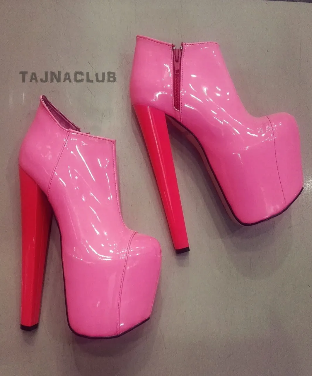 Pink Platform Ankle Boots