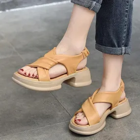 Platform Leather Sandal - Women's Casual Shoes WC224