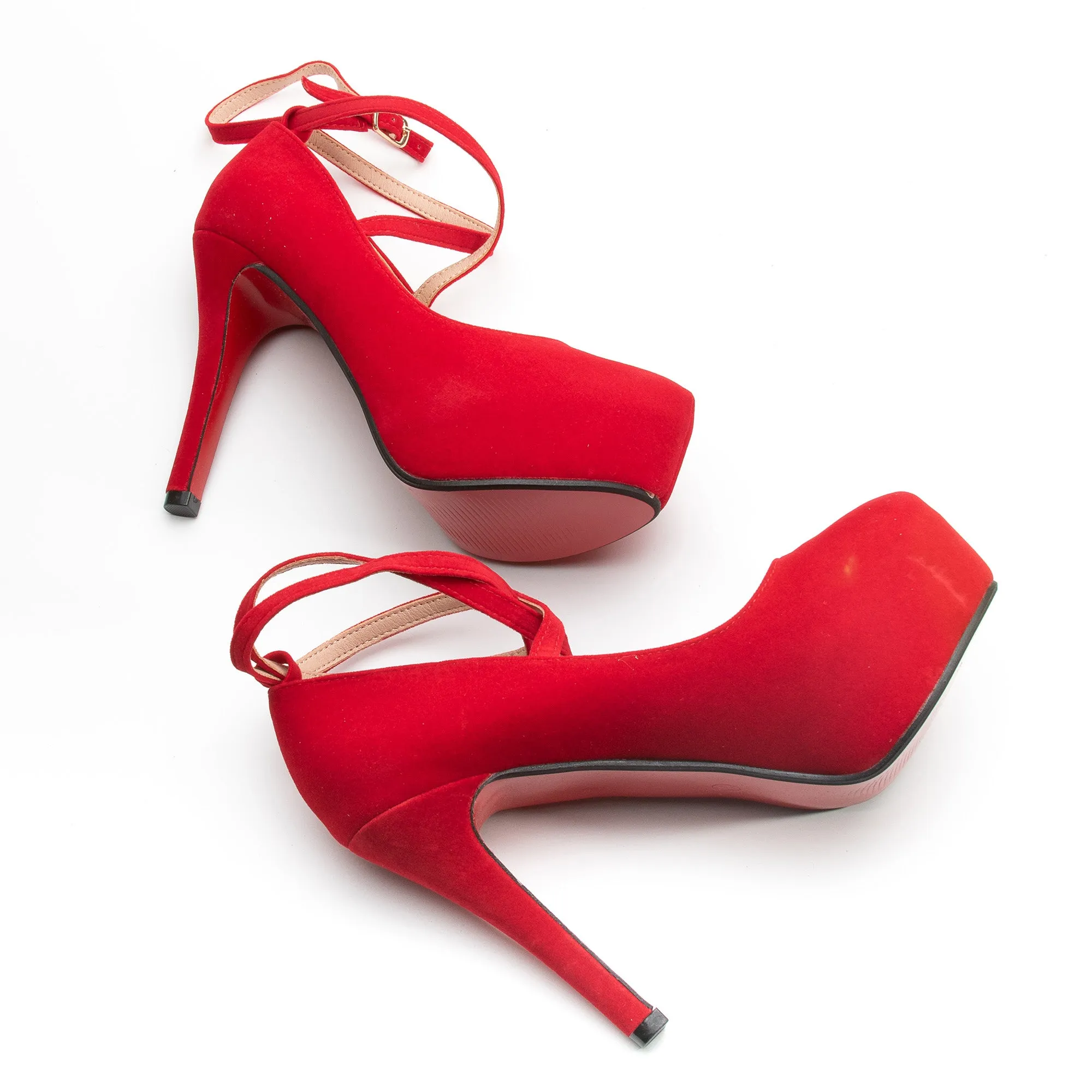 Red Bottom Suede High Heel