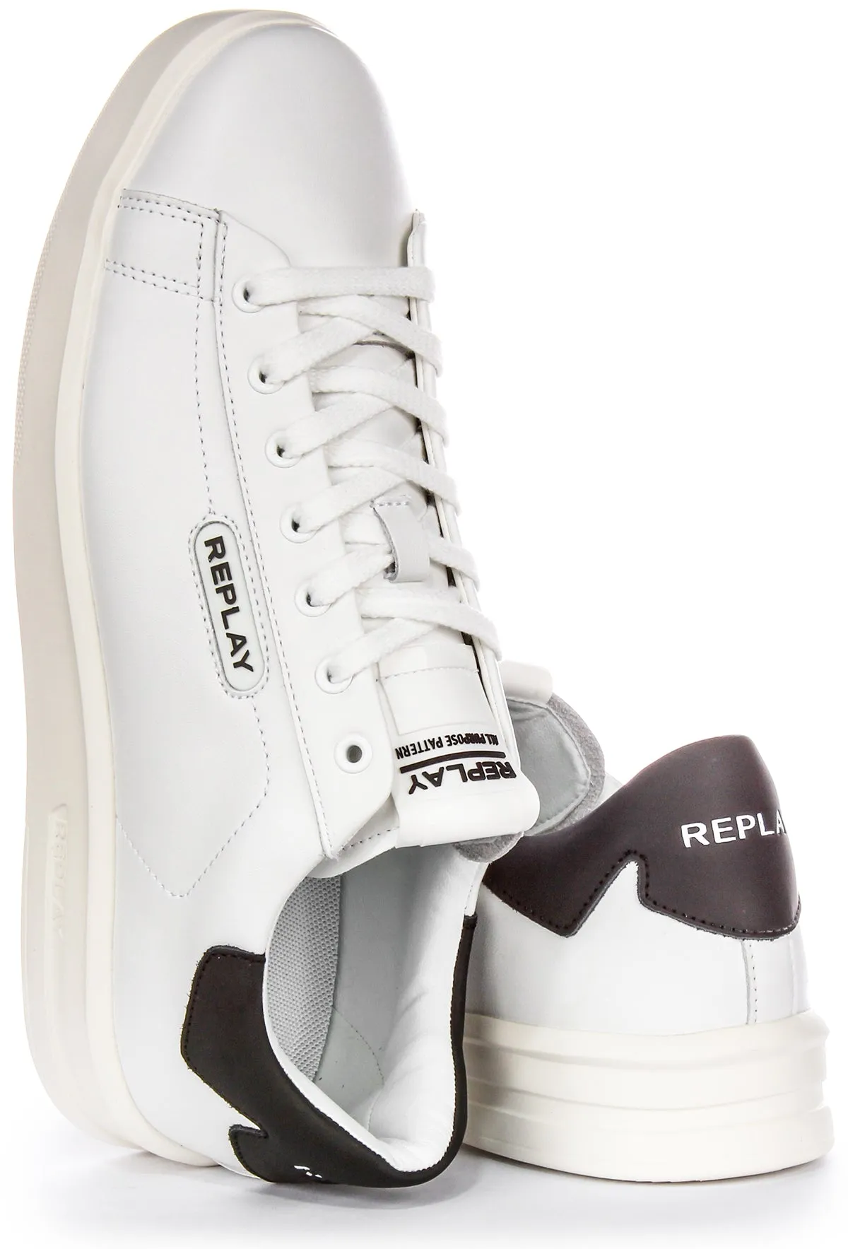 Replay University Prime In White Black For Men