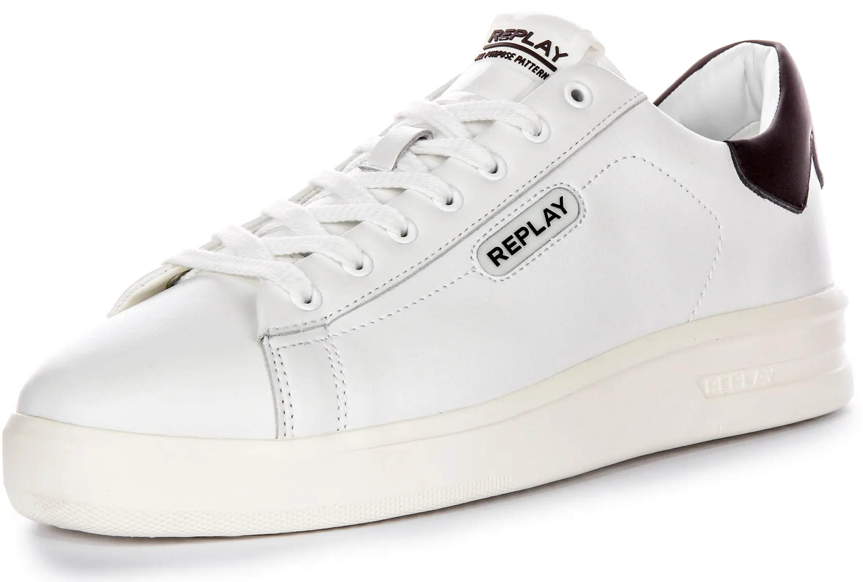 Replay University Prime In White Black For Men