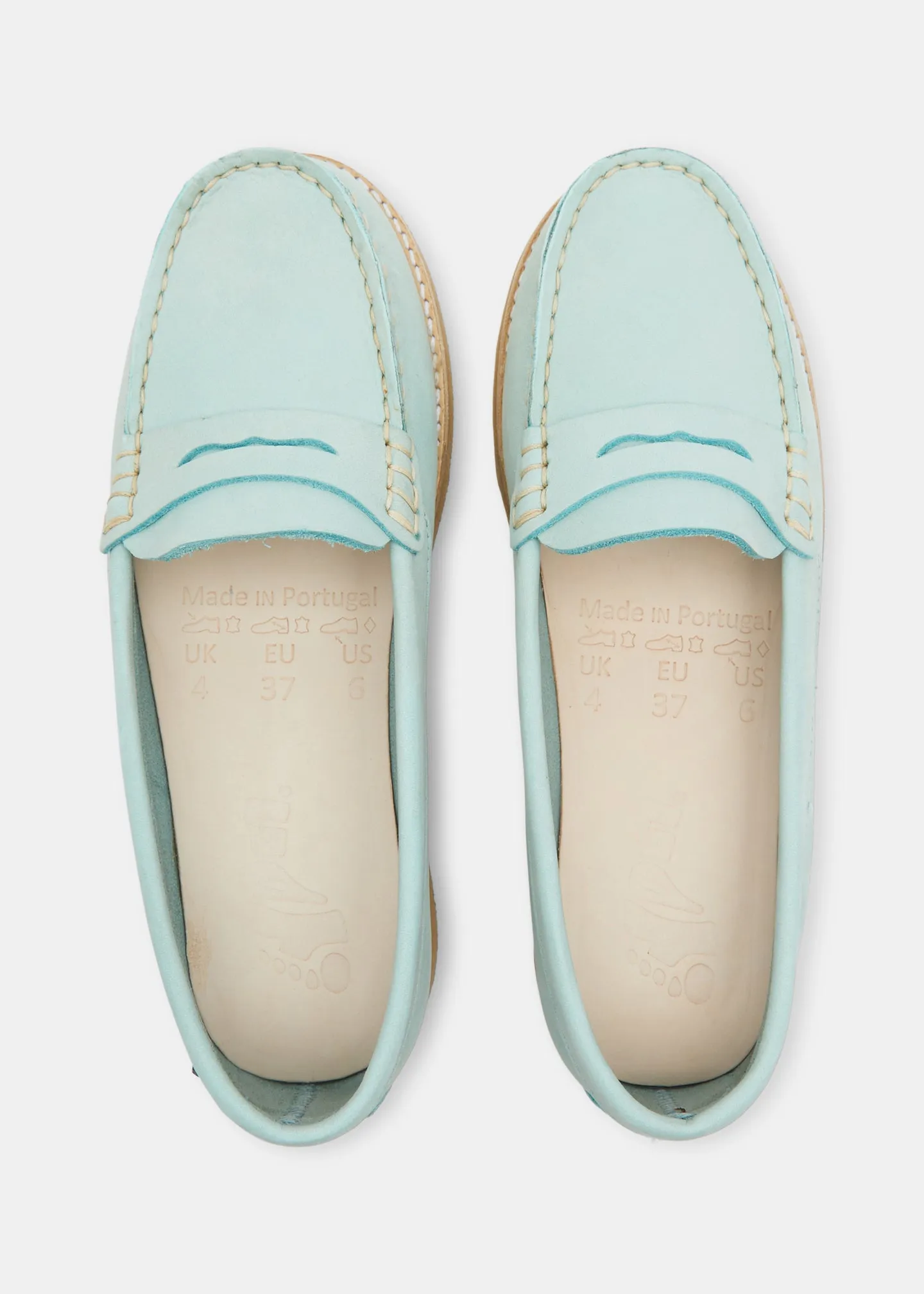 Rudy Womens Nubuck Loafer - Light Blue